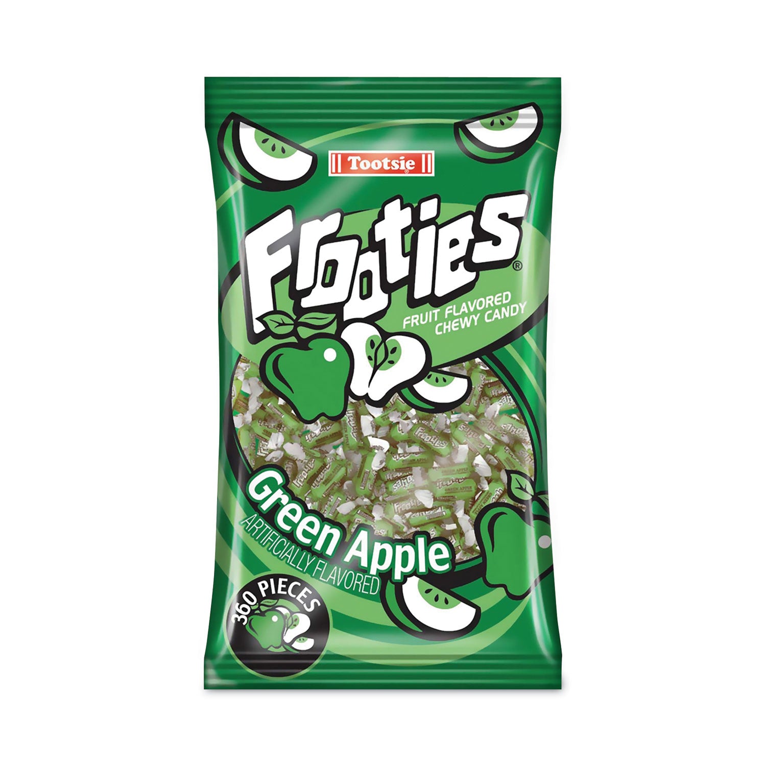 Green Rabbit Frooties Chewy Fruit Candies - Green Apple - Individually Wrapped - 2.42 lb - 360 Pieces/Bag - 1 / Carton