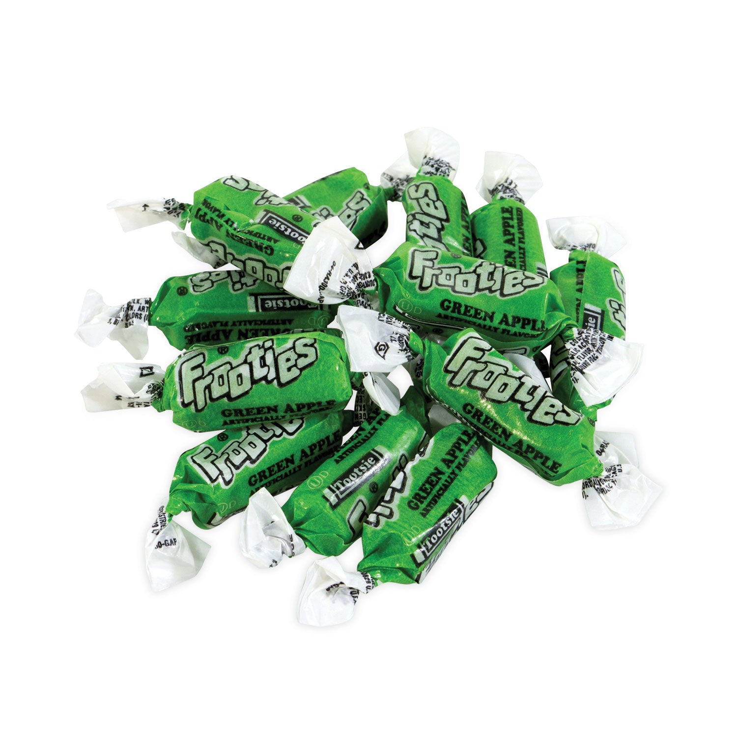 Green Rabbit Frooties Chewy Fruit Candies - Green Apple - Individually Wrapped - 2.42 lb - 360 Pieces/Bag - 1 / Carton
