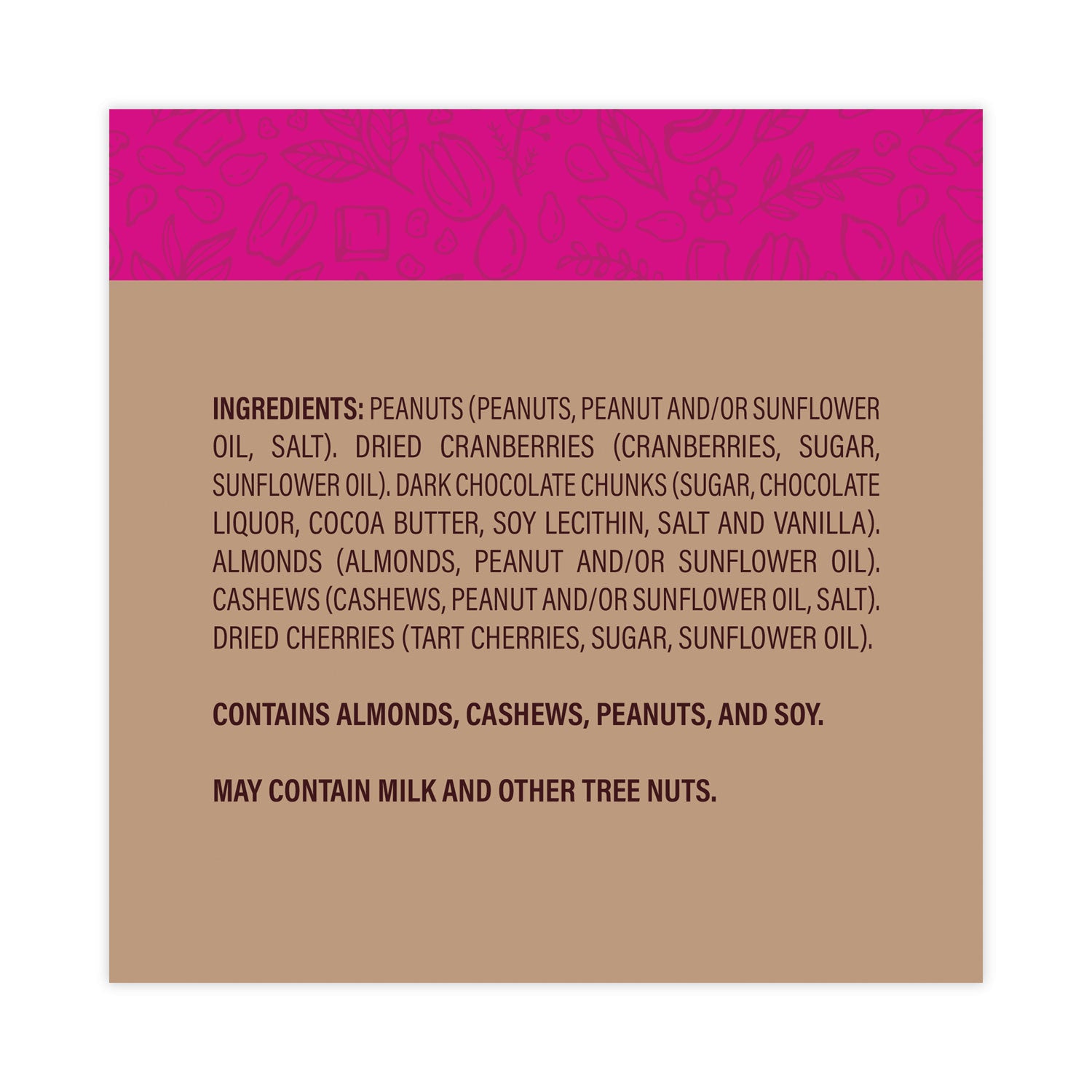 Wholesome Medley Trail Mix, 1.5 oz Bag, 16 Bags/Carton