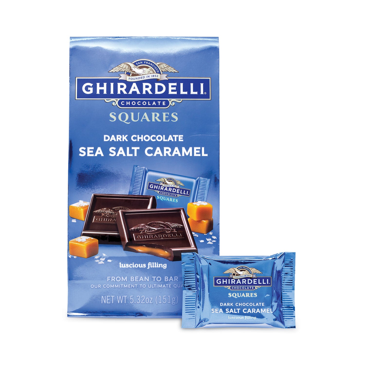 Green Rabbit Chocolate - Dark Chocolate Sea Salt Caramel - Individually Wrapped - 1 / Carton