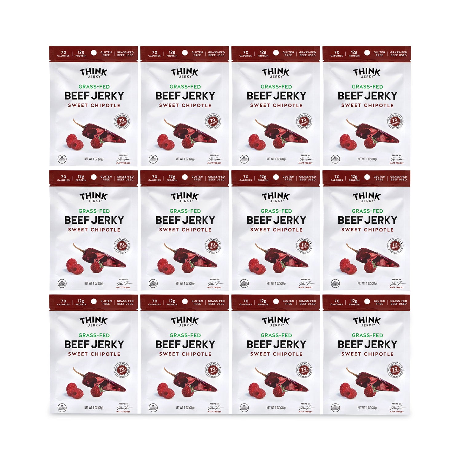 Sweet Chipotle, Beef - 1 oz - 12/Bag - 1 Carton