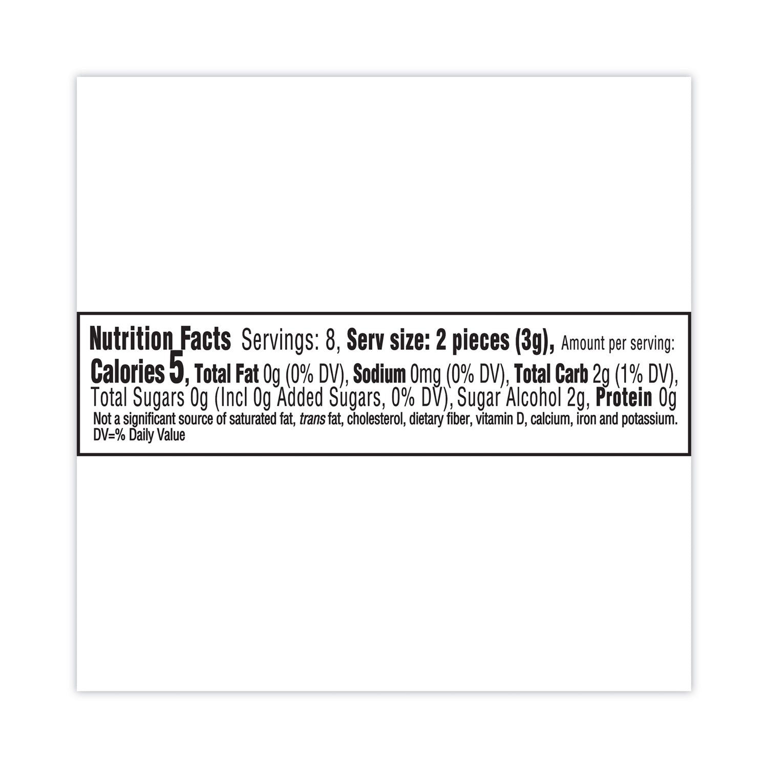 Sugar-Free Gum, White Peppermint,16 Pieces/Pack, 9 Packs/Carton