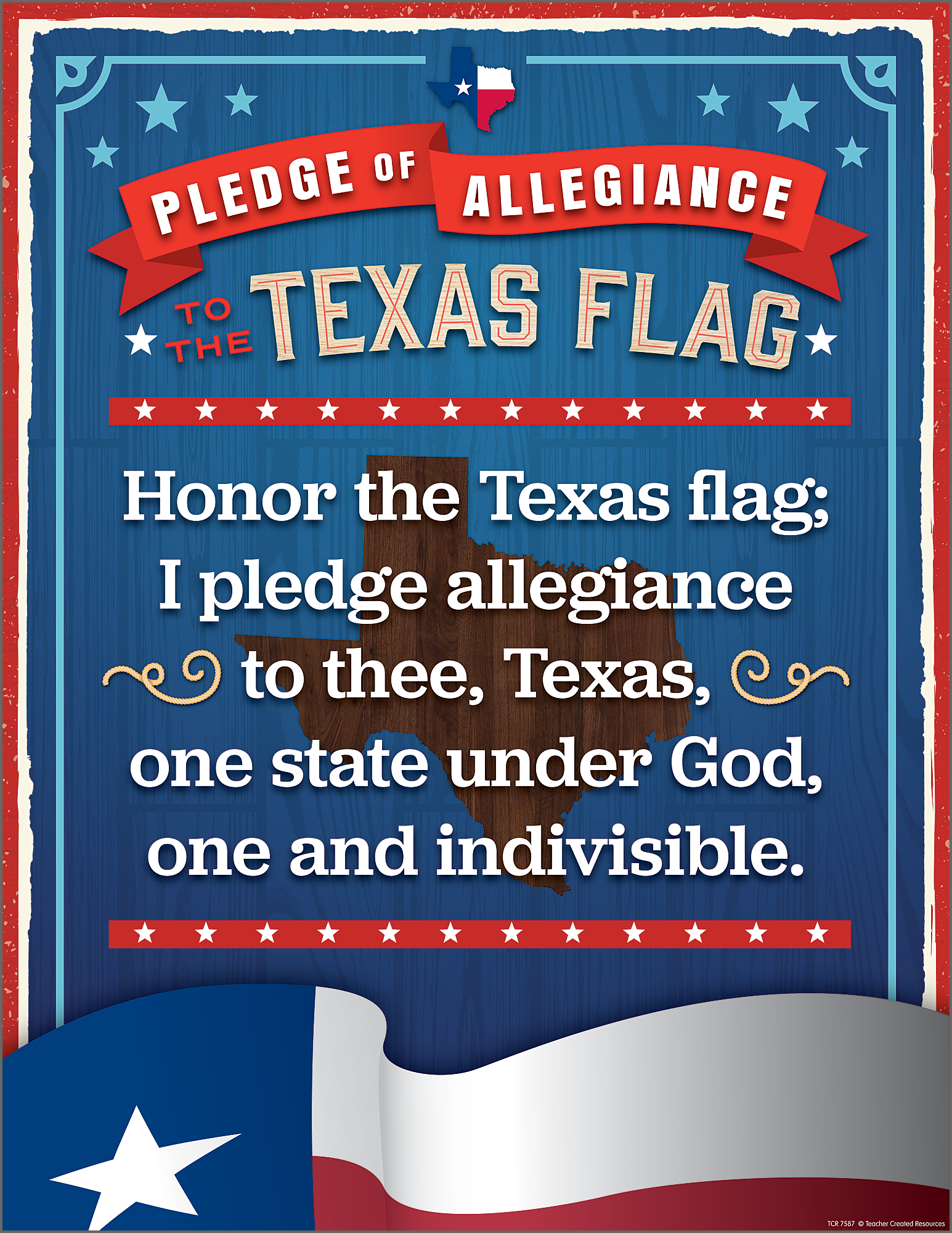 Pledge of Allegiance to the Texas Flag Chart