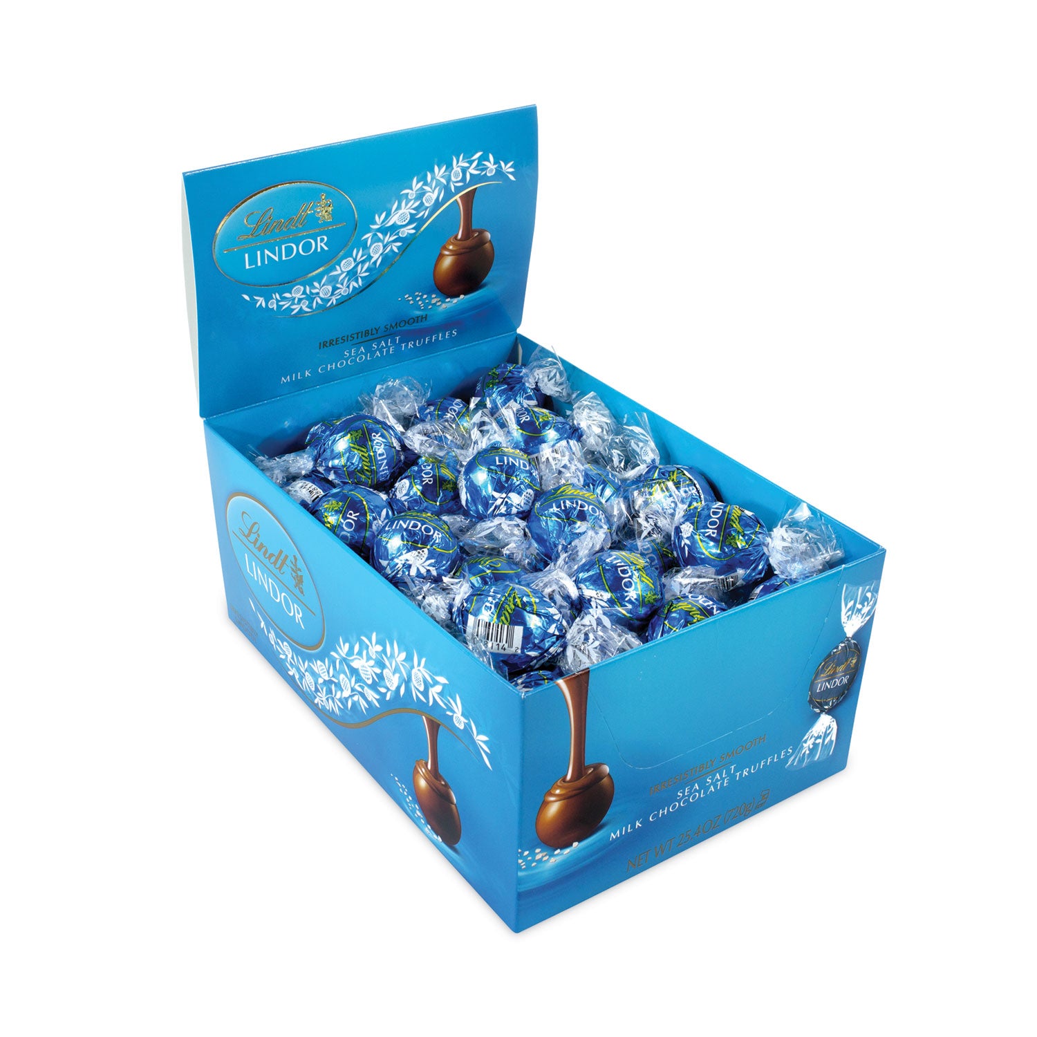 Lindor Truffles Milk Chocolate Sea Salt, 1.85 lb, 60 Pieces/Carton