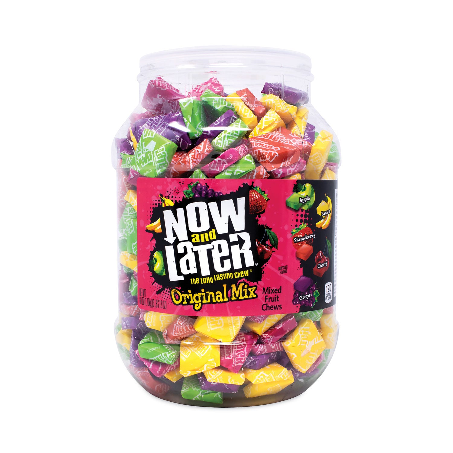 Fruit, Banana, Apple, Cherry, Grape, Tropical Fruit Punch, Strawberry - Individually Wrapped - 365 Pieces - 1 Carton