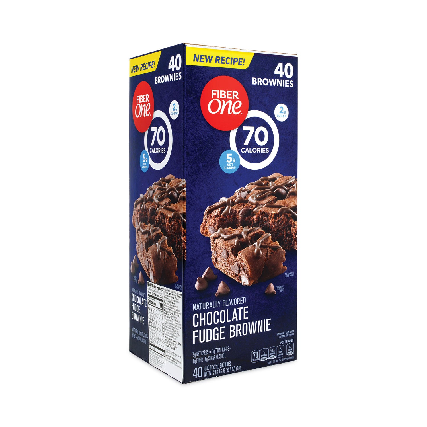 70 Calorie Chocolate Fudge Brownies, 0.89 oz, 40/Carton