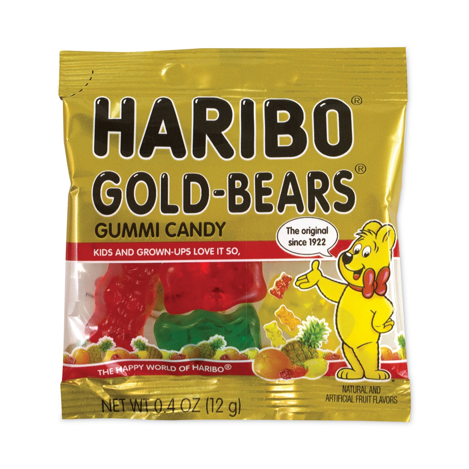 Green Rabbit Haribo Gold Gummi Bears - Fruity - 54 / Carton