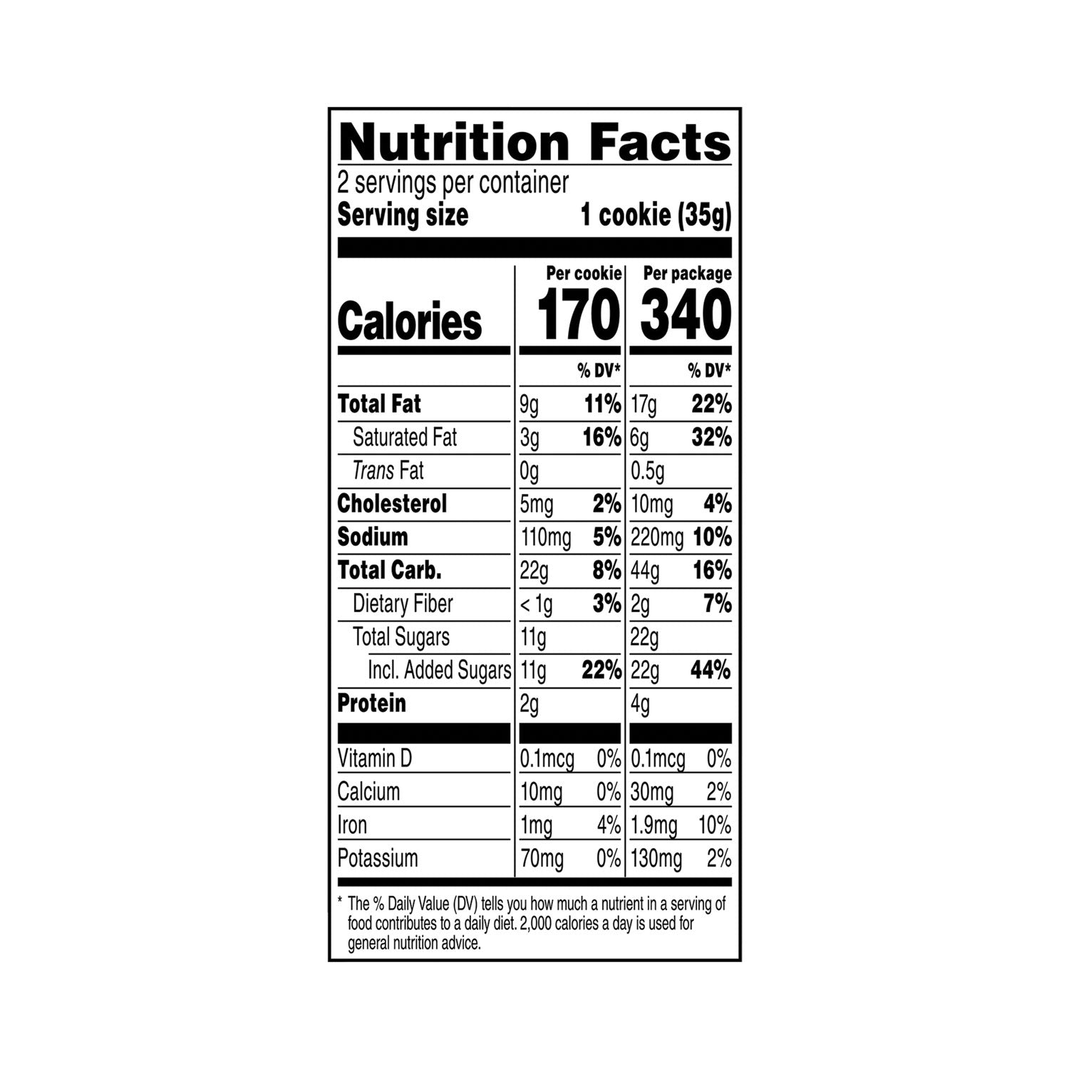 Chocolate Chip - 2.50 oz - 60/Pack - 1 Carton