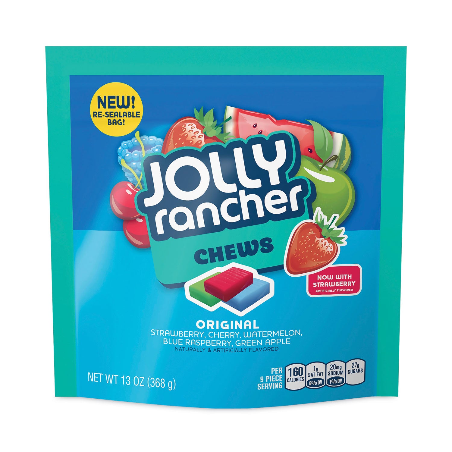 Strawberry, Cherry, Watermelon, Blue Raspberry, Green Apple - 13 oz - 4 /Bag - 1 Carton