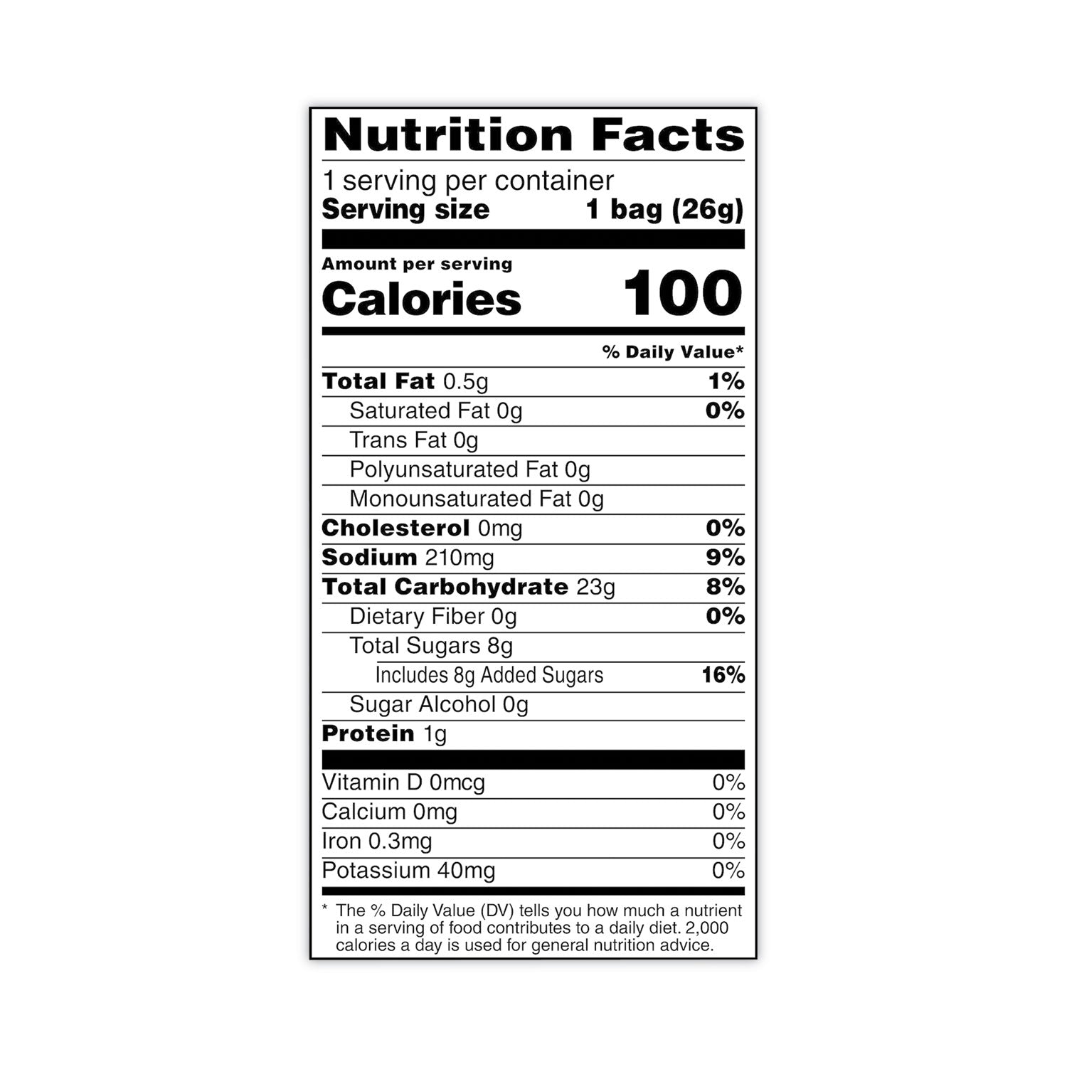 No High Fructose Corn Syrup, Gluten-free - Caramel, Corn - 0.67 oz Bag - 60 / Carton