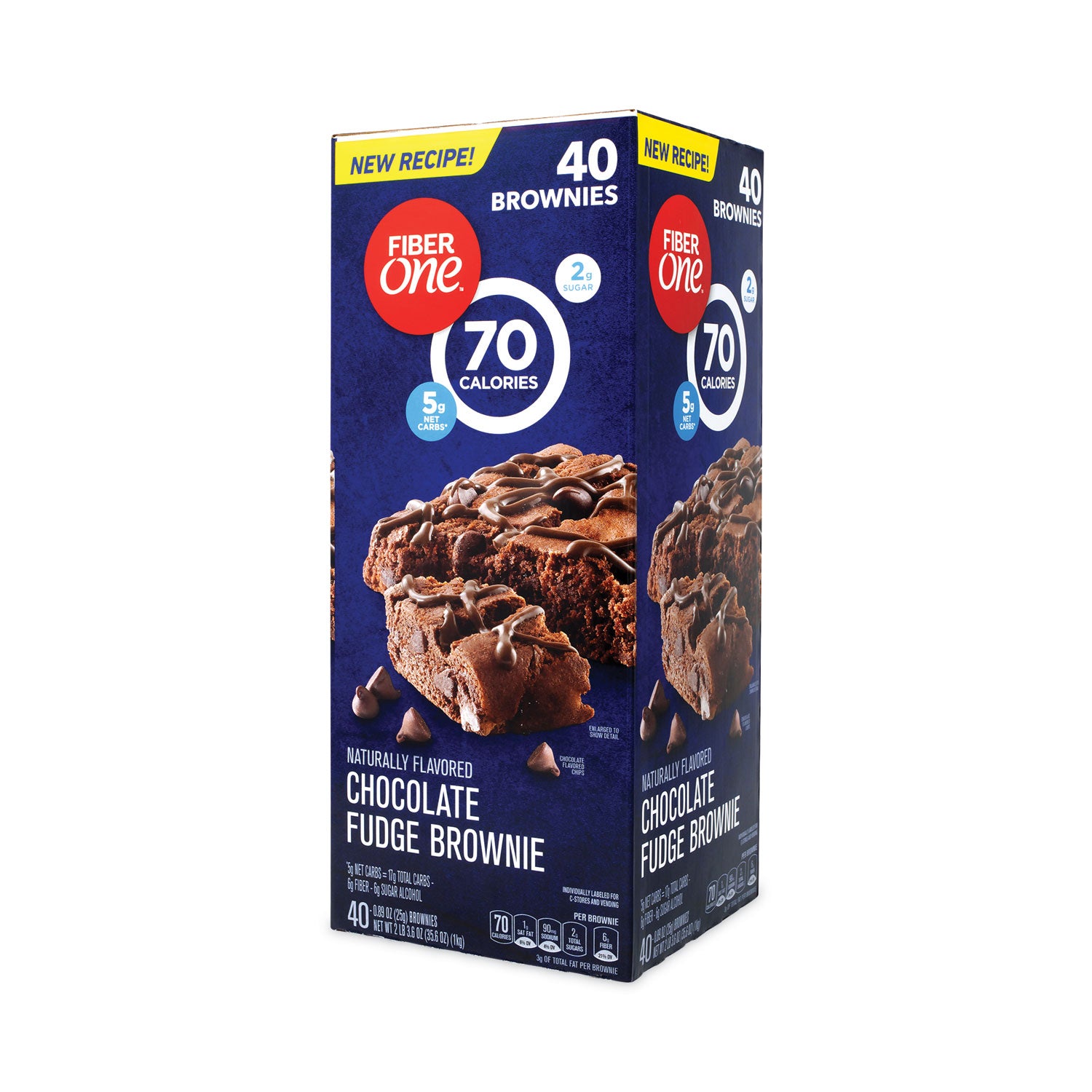 70 Calorie Chocolate Fudge Brownies, 0.89 oz, 40/Carton