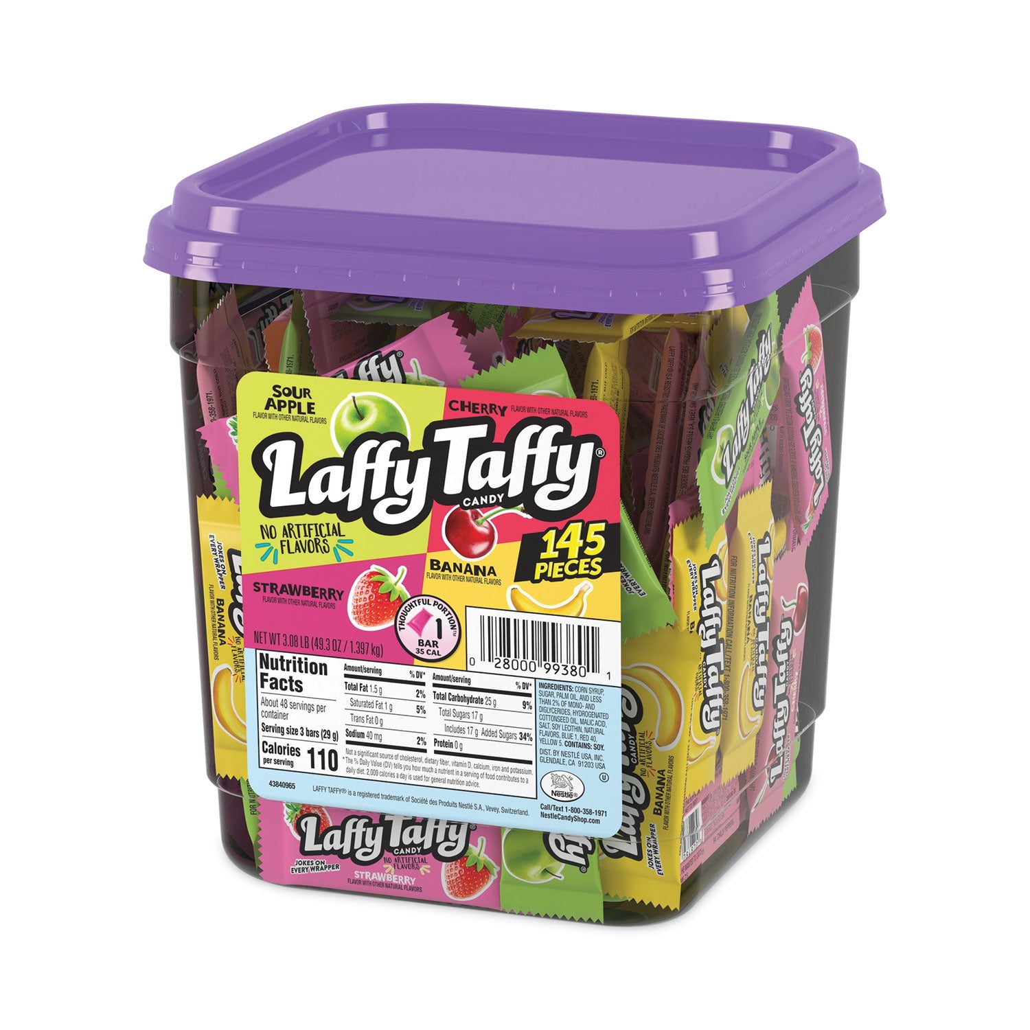 Fruit, Sour Apple, Cherry, Banana, Strawberry - Individually Wrapped - 1 Carton