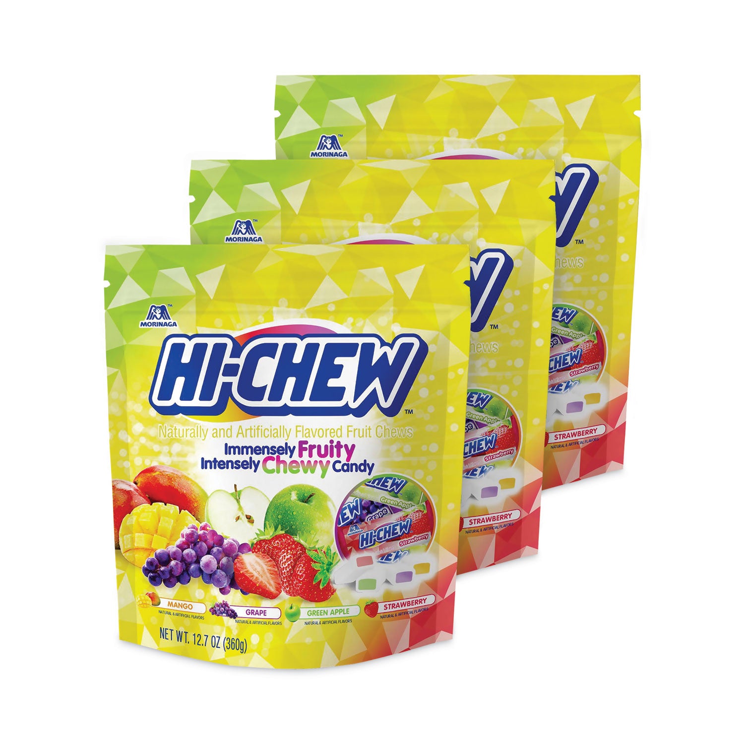 Strawberry, Green Apple, Mango, Grape - Individually Wrapped - 12.70 oz - 3 /Bag - 1 Carton