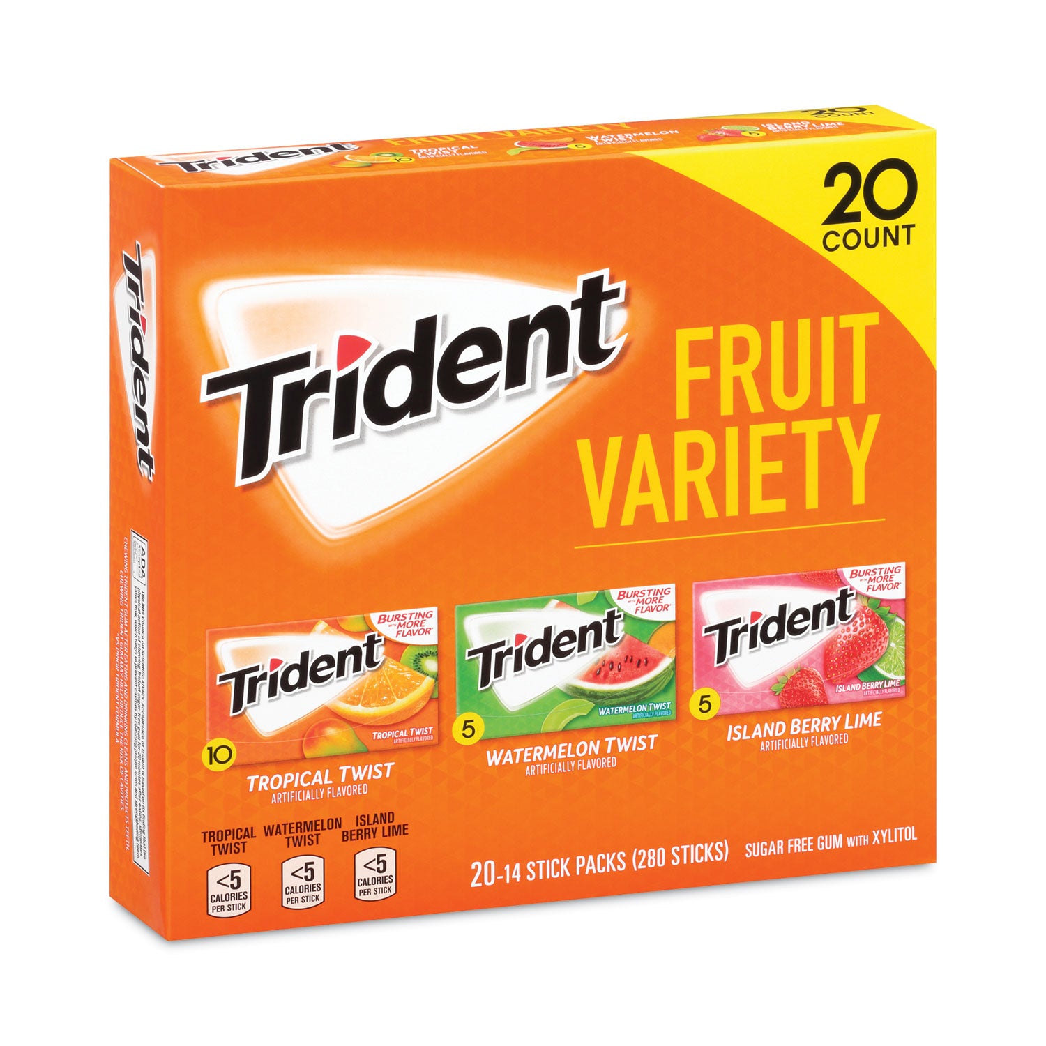 Island Berry Lime, Tropical Twist, Watermelon Twist - 14 Pieces/Pack - 1 / Carton