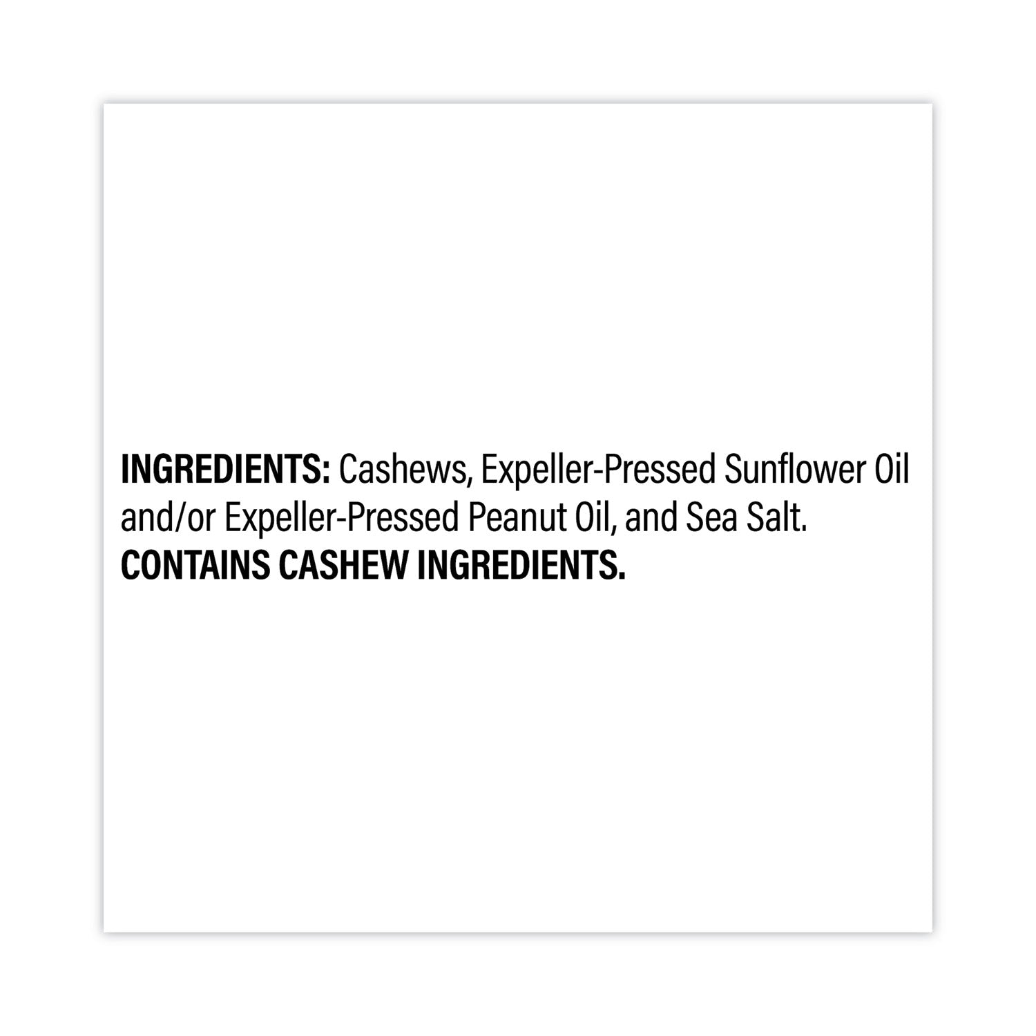 Sea Salted Whole Cashews, 2.25 oz Pouch, 8/Carton