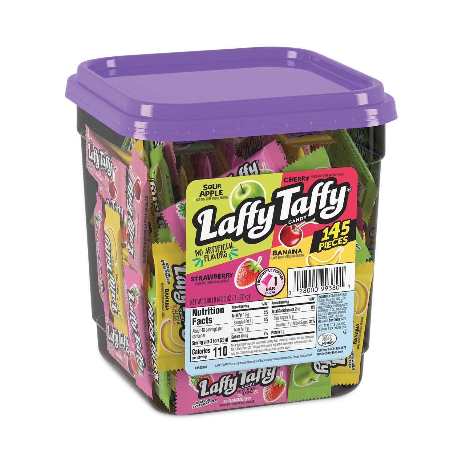 Fruit, Sour Apple, Cherry, Banana, Strawberry - Individually Wrapped - 1 Carton