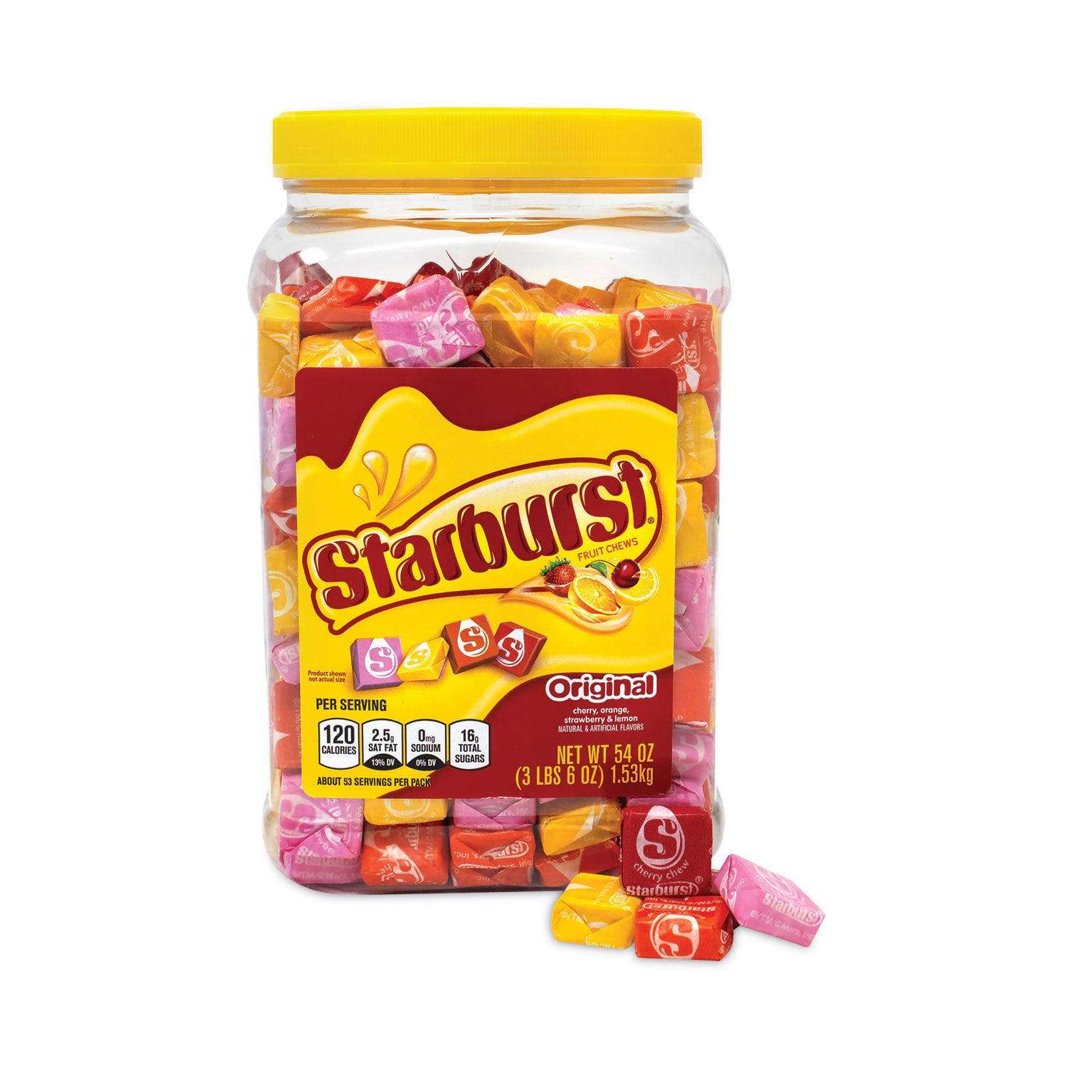 Starburst Original Fruit Chews, Fruity Flavors (Lemon, Orange, Cherry, Strawberry), 3.37 lb, 1 Carton