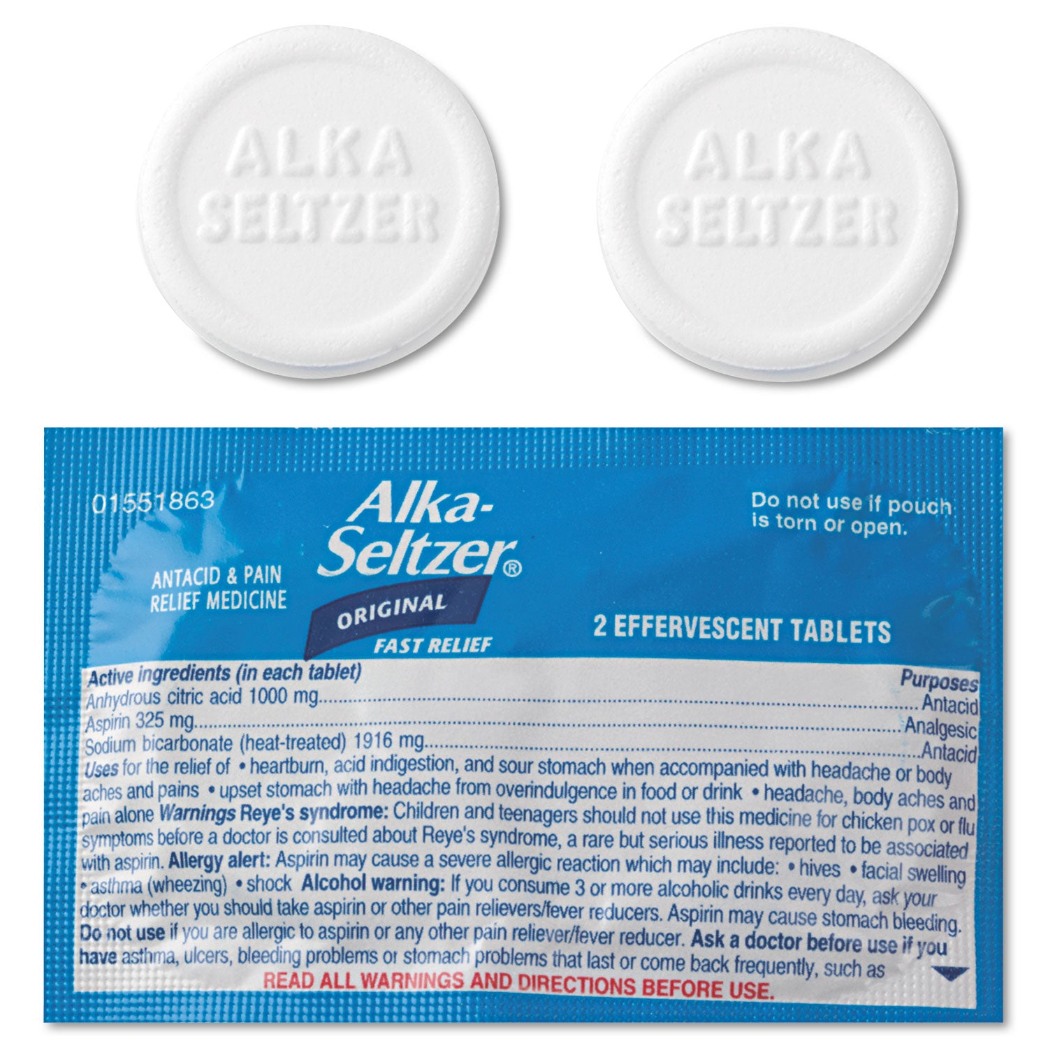 Antacid And Pain Relief Medicine, Two-Pack, 50 Packs/box