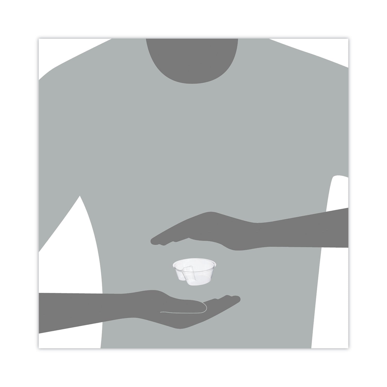 Single Compartment Cup Insert, 3.5 oz, Plastic, Clear, 1,000/Carton