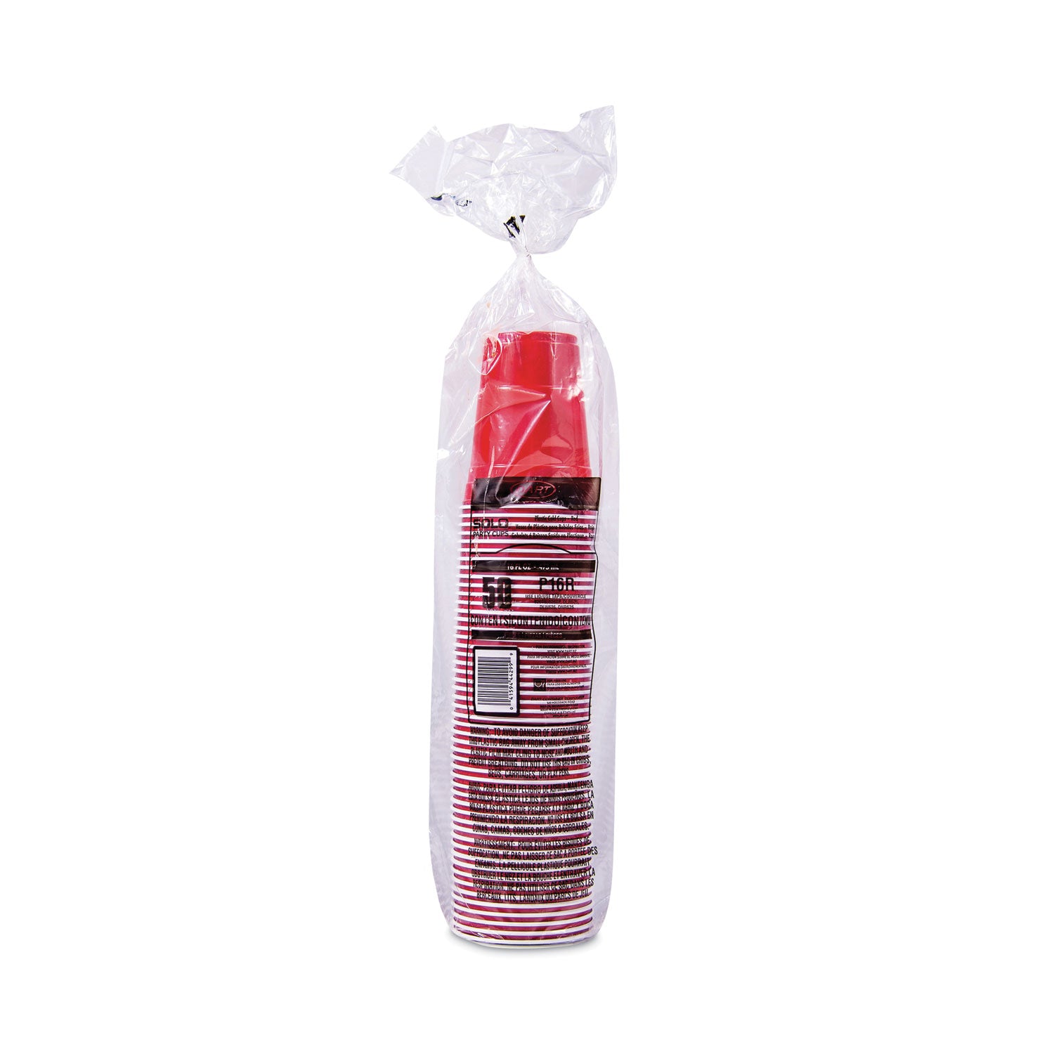 SOLO Party Plastic Cold Drink Cups, 16 oz, Red, 50/Bag, 20 Bags/Carton