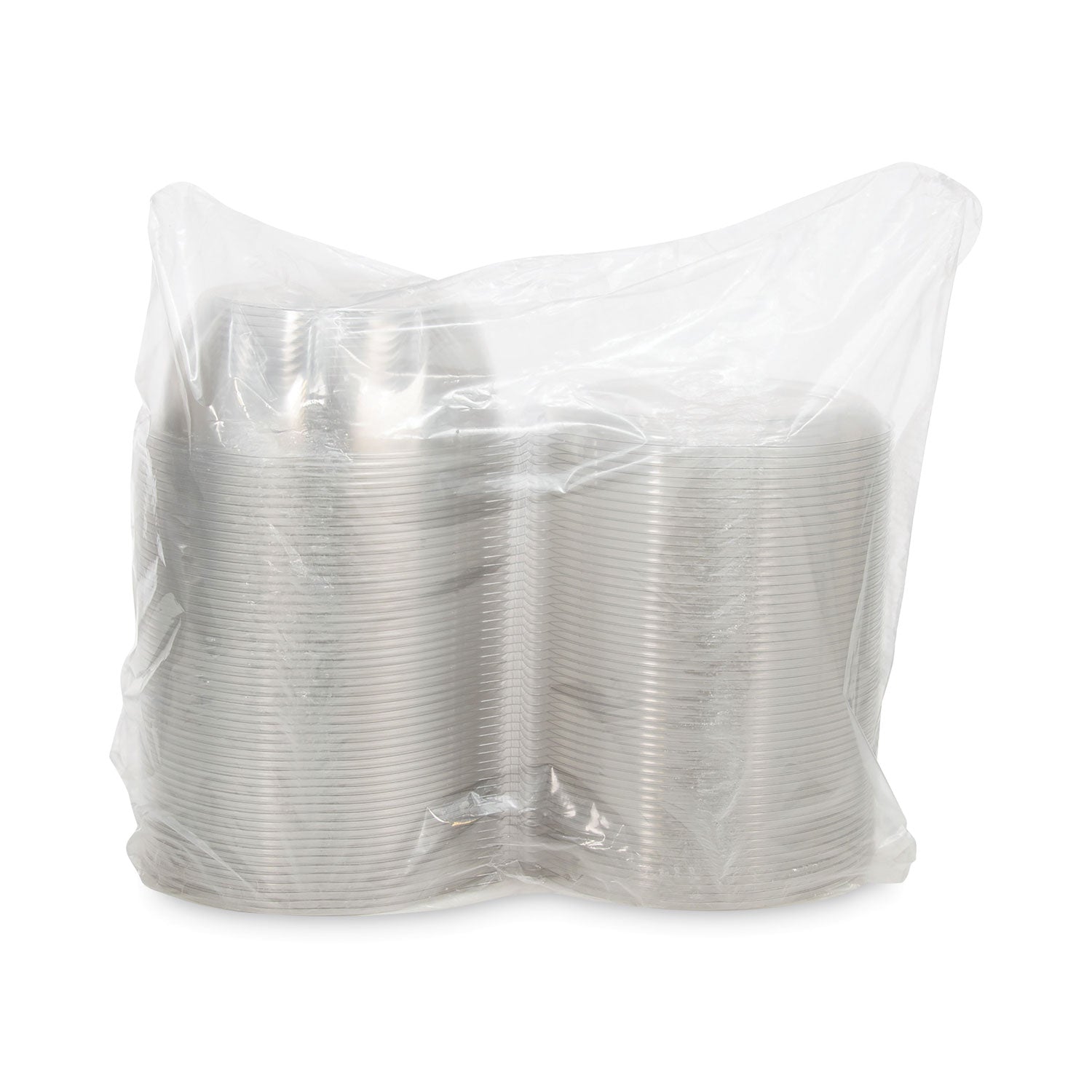 Tamper-Resistant, Tamper-Evident Bowls with Dome Lid, 64 oz, 8.9" Diameter x 4" h, Clear, Plastic, 100/Carton
