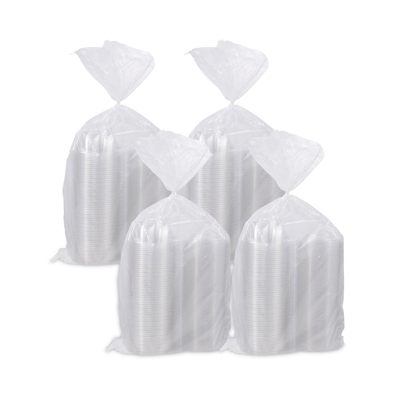 Tamper-Resistant, Tamper-Evident Bowls with Dome Lid, 12 oz, 5.5" Diameter x 2.6" h, Clear, Plastic, 240/Carton