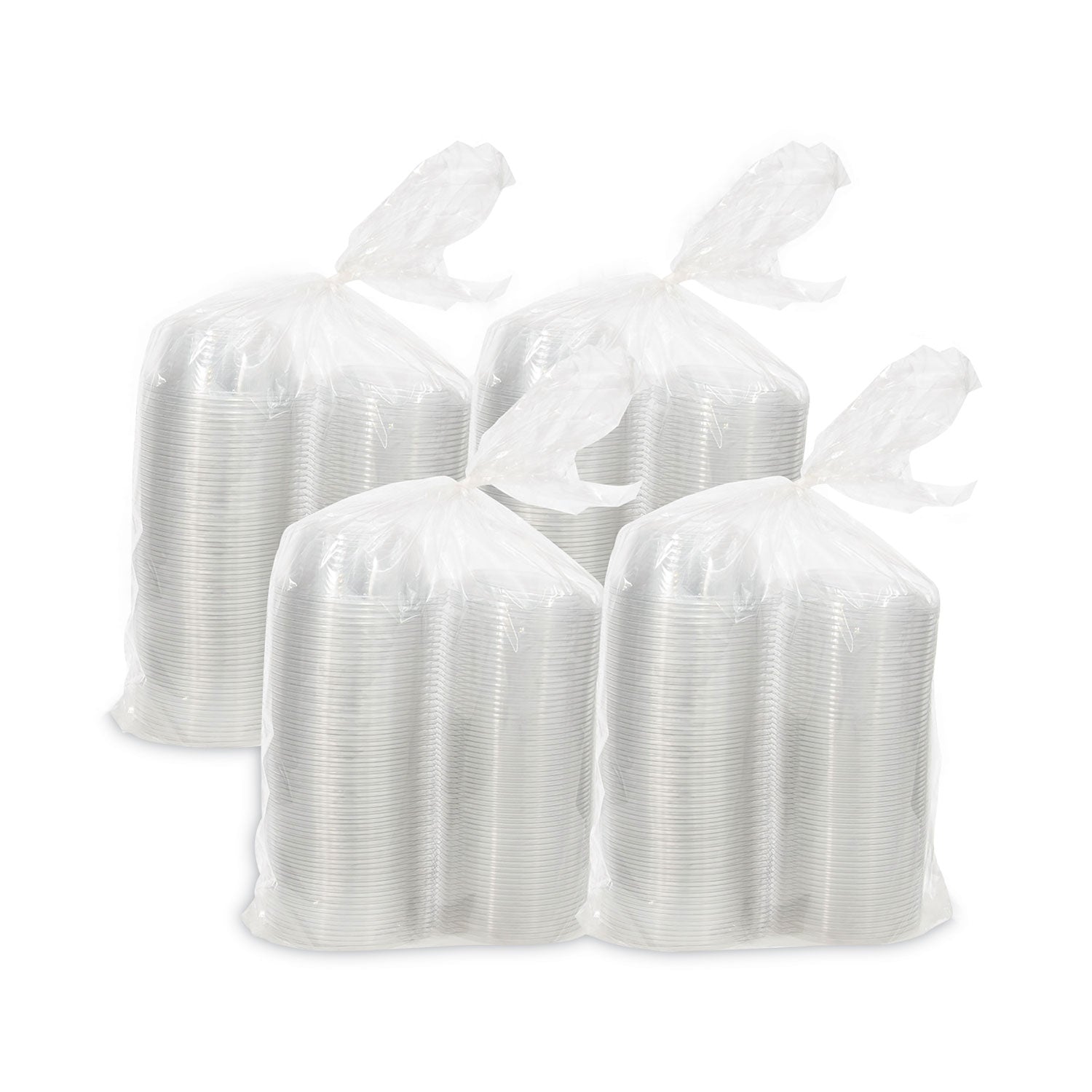 Tamper-Resistant, Tamper-Evident Bowls with Dome Lid, 8 oz, 5.5" Diameter x 2.1" h, Clear, Plastic, 240/Carton
