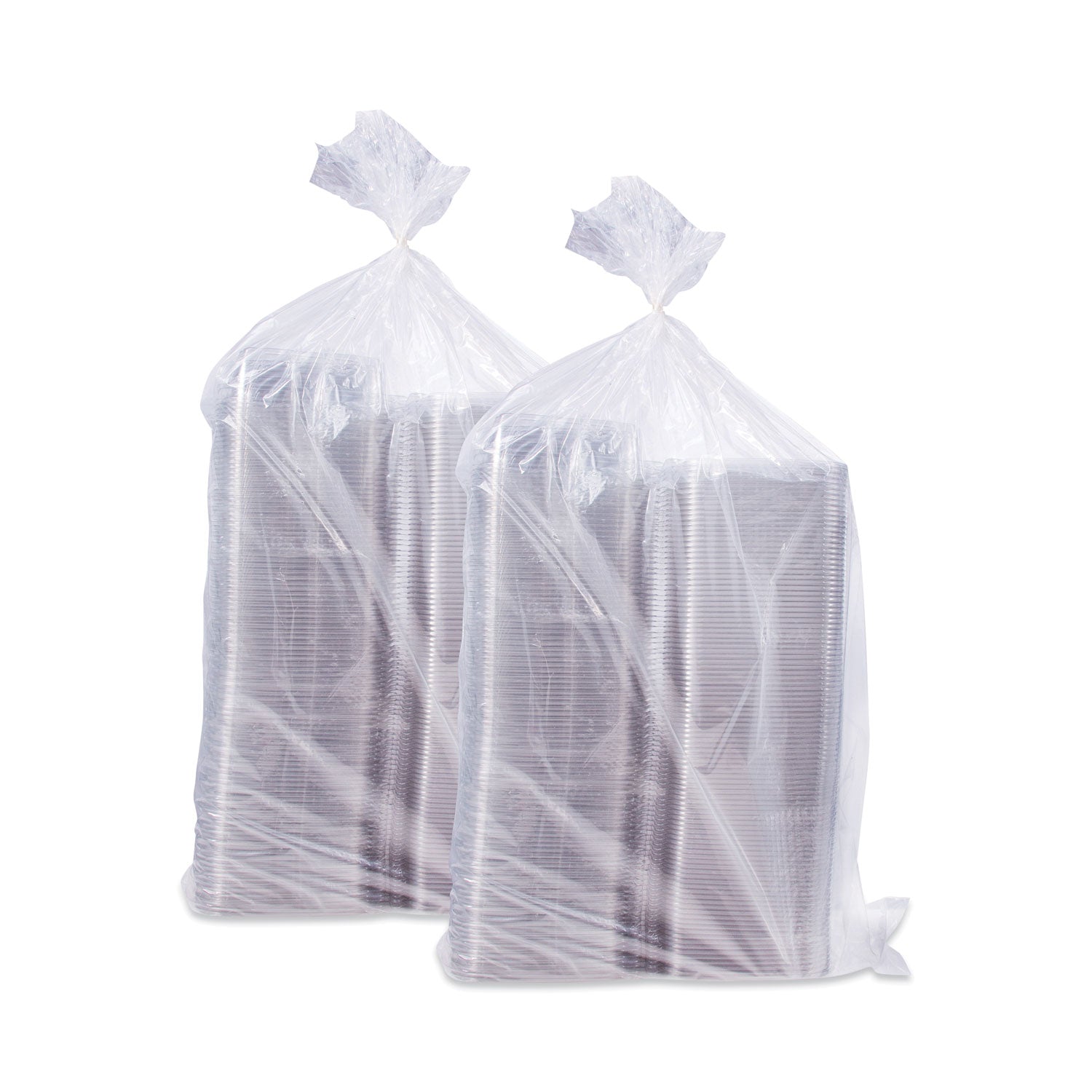 ClearPac SafeSeal Tamper-Resistant/Evident Containers, Flat Lid, 35 oz, Clear, Plastic, 100/Bag, 2 Bags/Carton