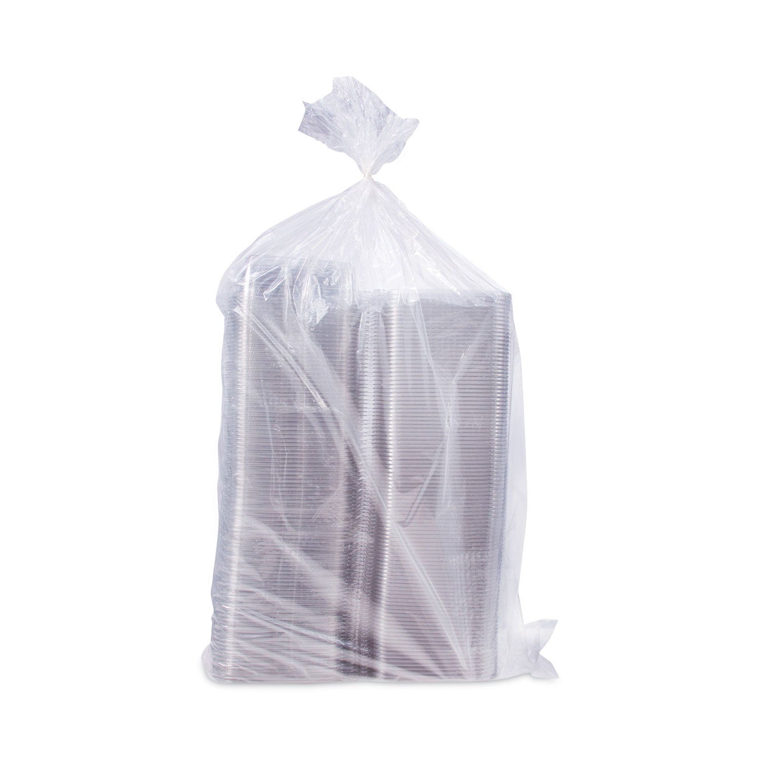 ClearPac SafeSeal Tamper-Resistant/Evident Containers, Flat Lid, 35 oz, Clear, Plastic, 100/Bag, 2 Bags/Carton