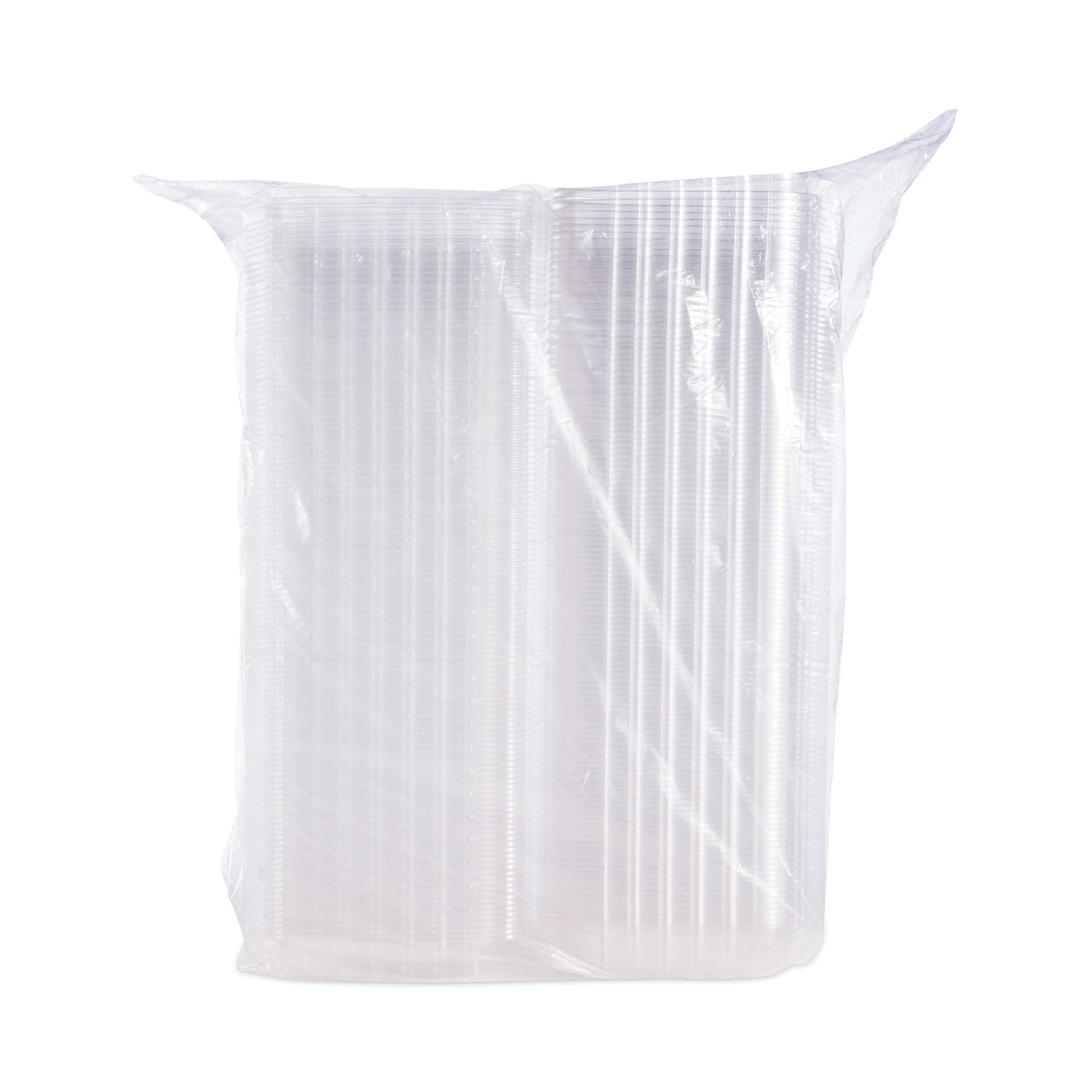 ClearSeal Hinged-Lid Plastic Containers, 8.3 x 8.3 x 3, Clear, Plastic, 250/Carton