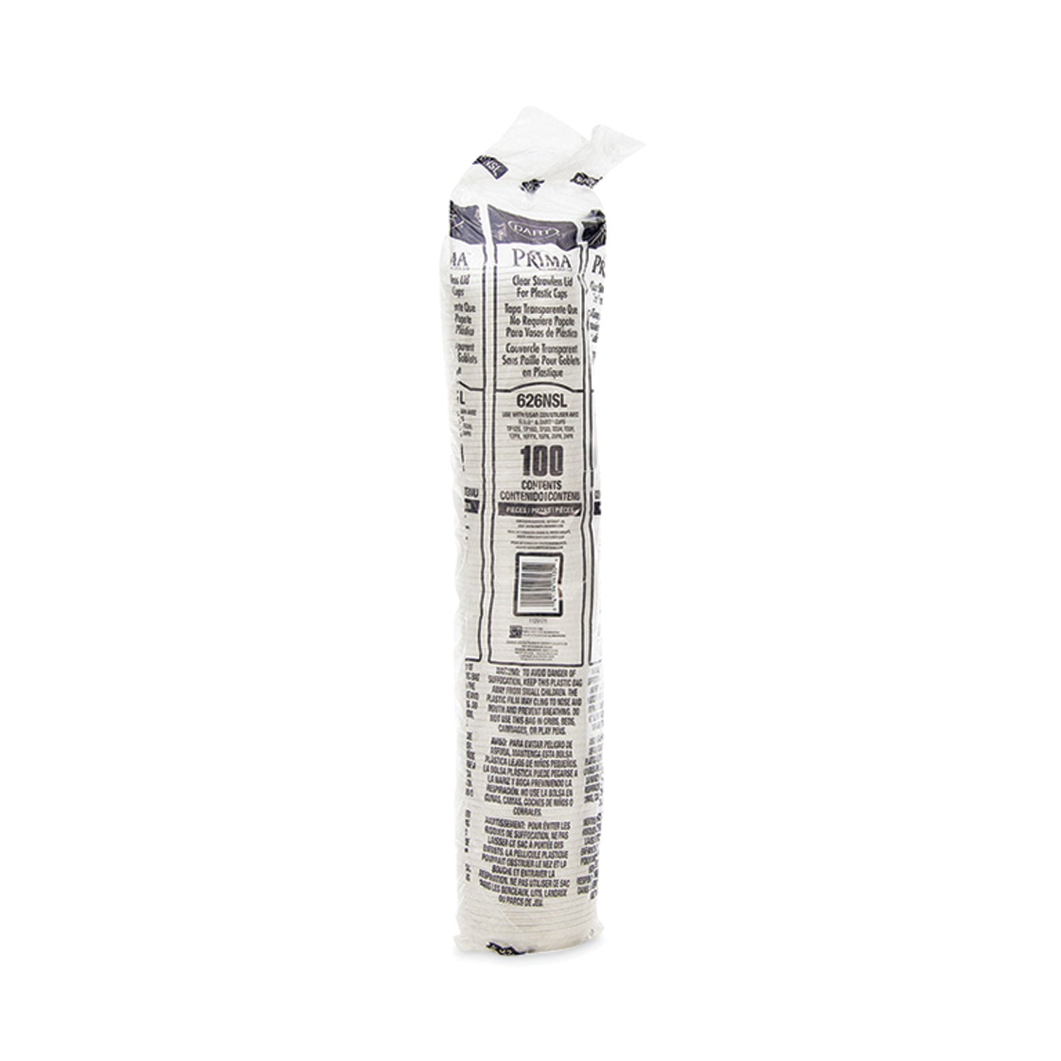 4" Diameter - Polyethylene Terephthalate (PET) - Clear - 100 / Pack