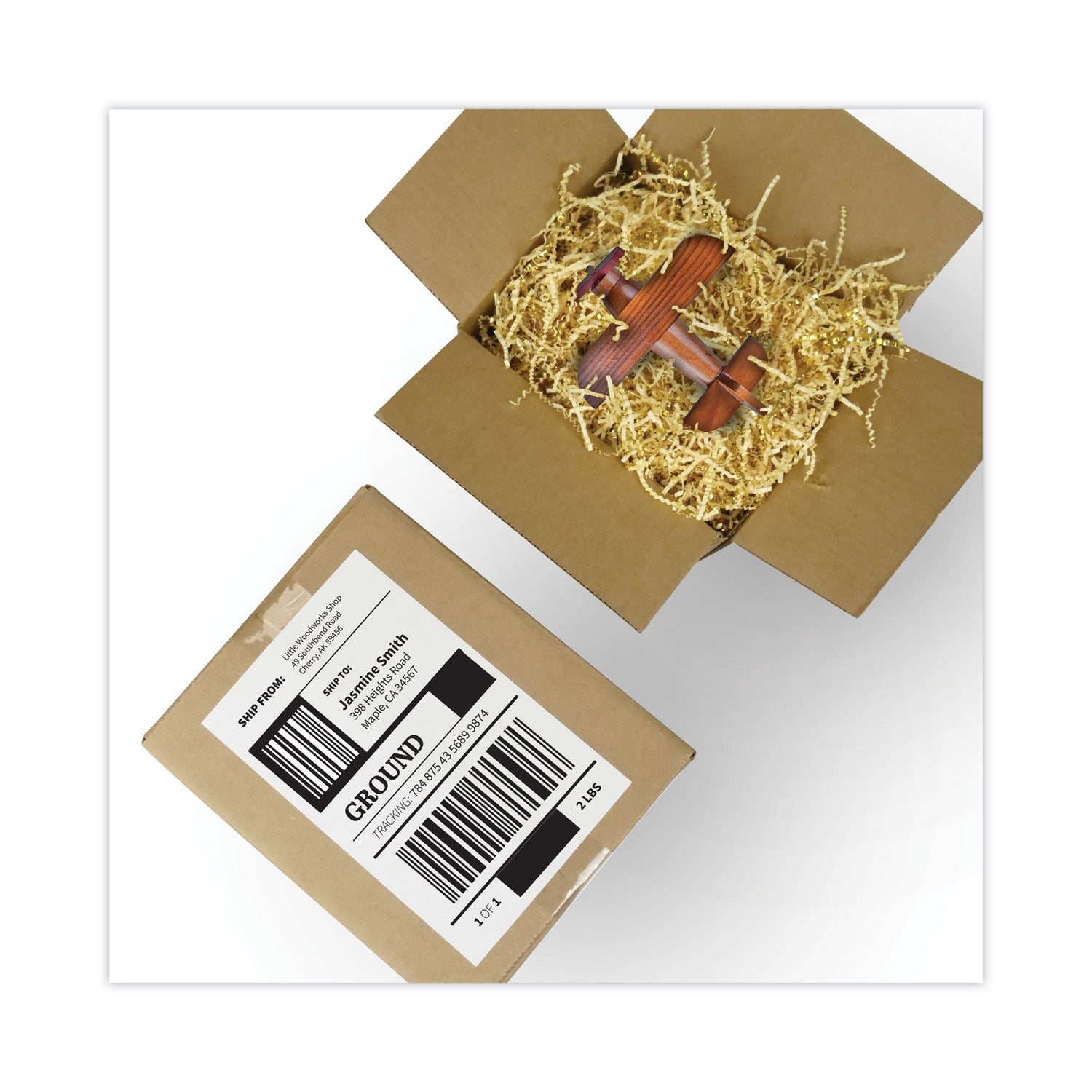 5 1/2" Width x 8 1/2" Length - Permanent Adhesive - Rectangle - Inkjet, Laser - White - Lignin-free - 2 / Sheet - 200 / Box
