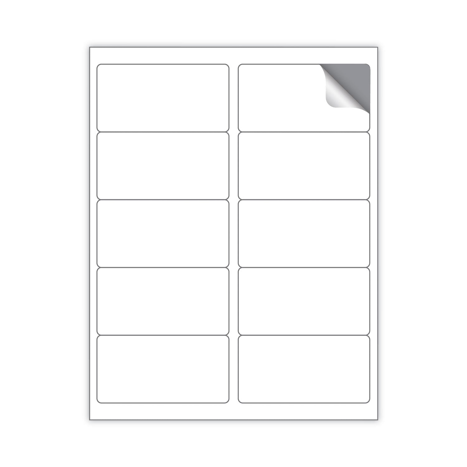 Maco Laser Printer White Shipping Labels - 2" Width x 4" Length - Rectangle - Laser, Inkjet - White - Lignin-free - 10 / Sheet - 1000 / Box