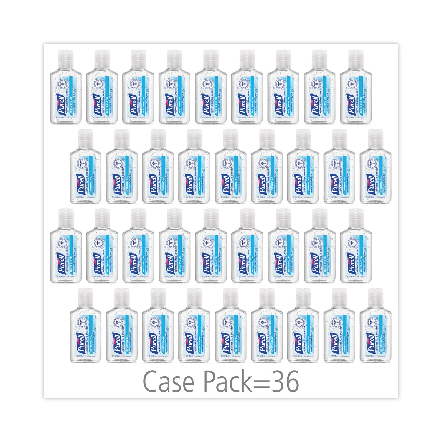 PURELL&reg; Hand Sanitizer Gel - 1 fl oz - Kill Germs - Hand, Skin - Clear - 36 / Carton