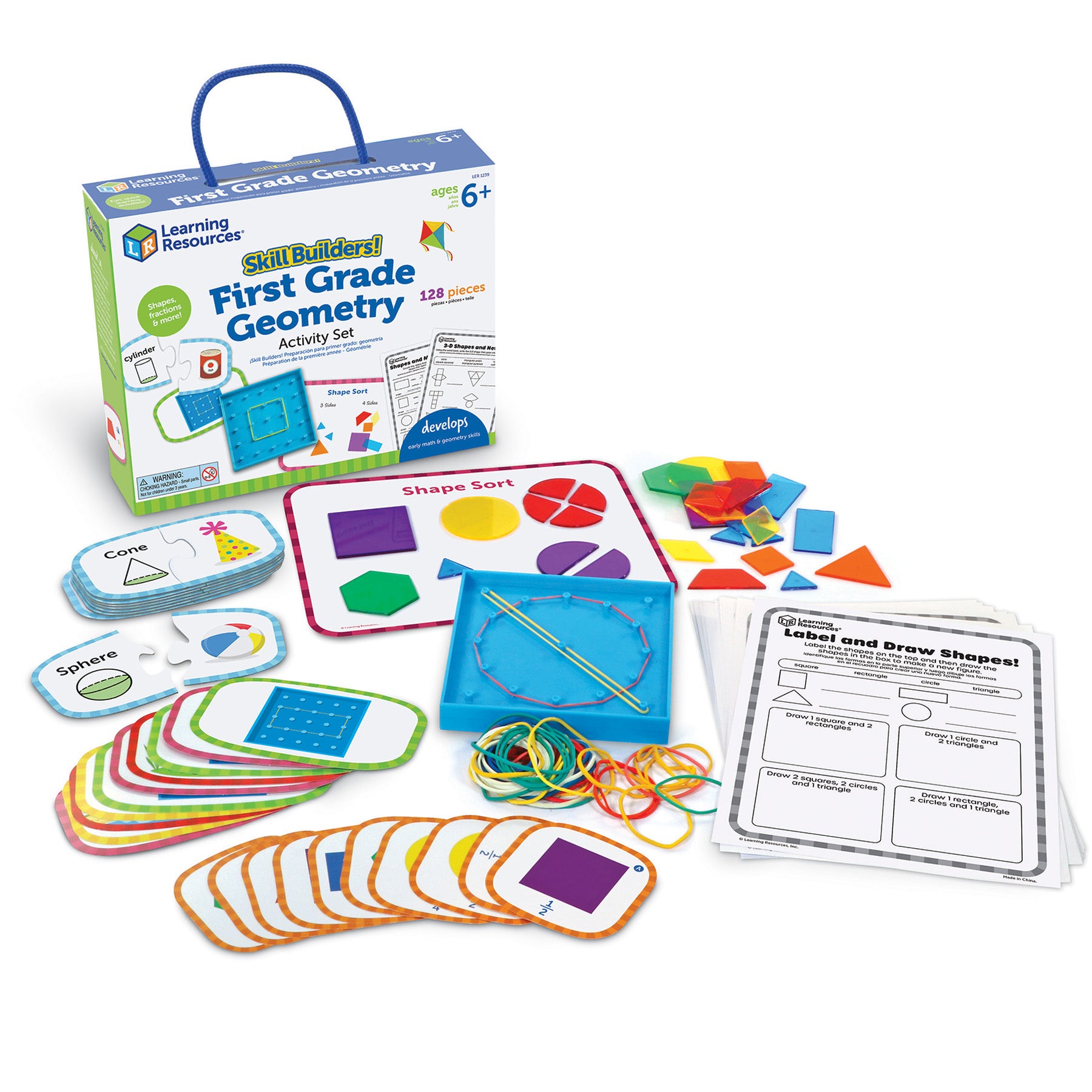 Skill Builders! 1st Grade Activity Set 3-Pack, Reading, Addition & Subtraction, Geometric Shapes