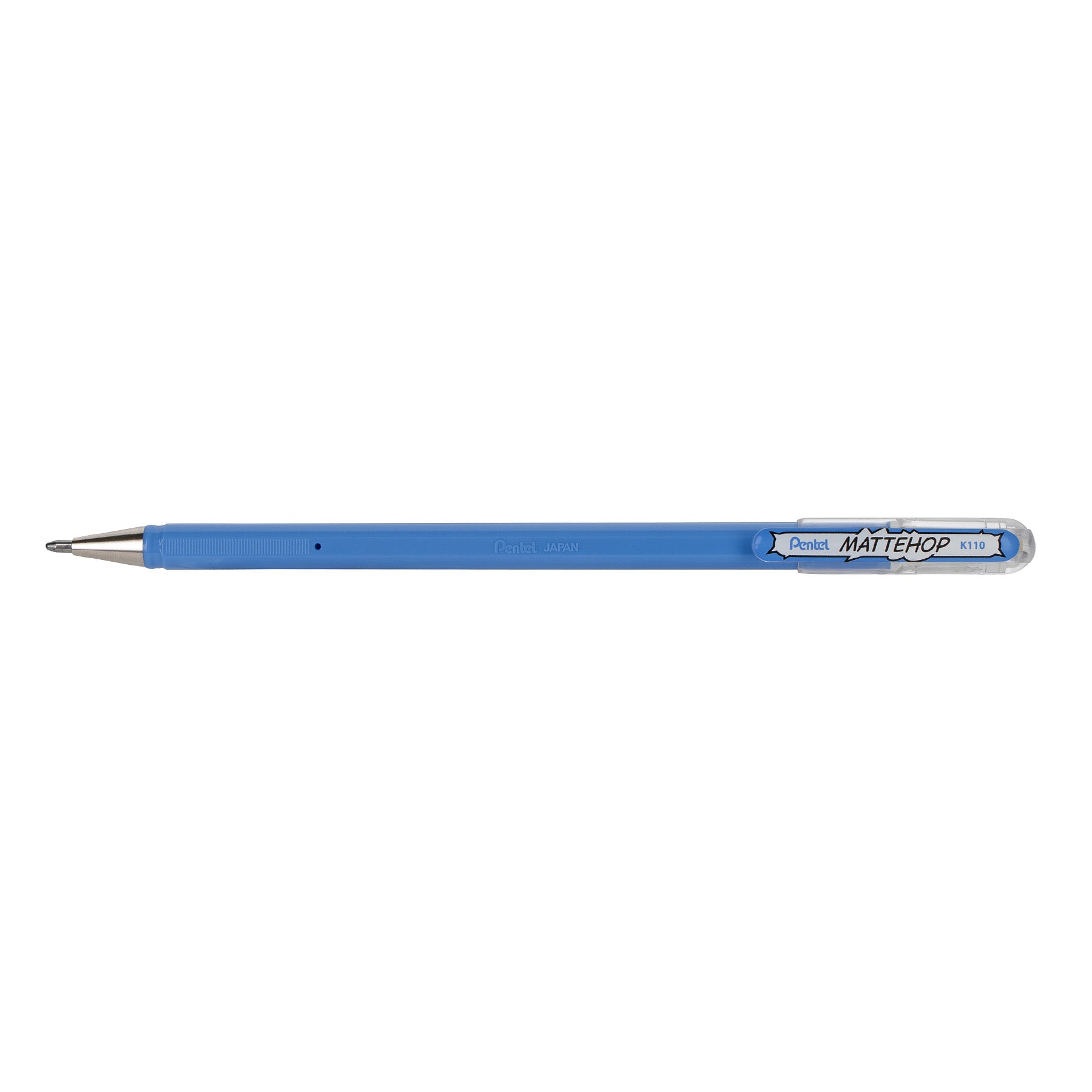Hybrid MATTEHOP Gel Roller, 1.0mm, Matte Sky Blue Ink, Pack of 12