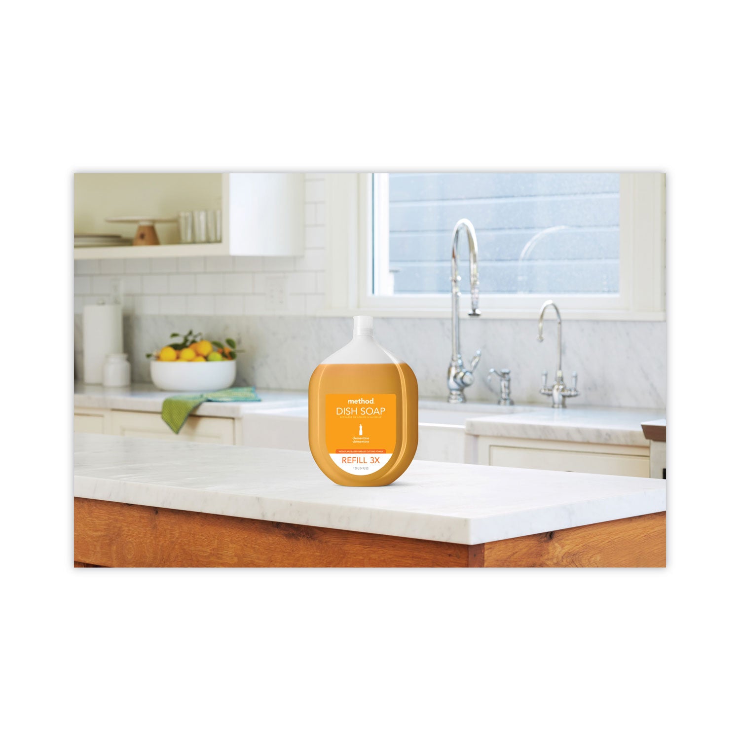 Dish Soap Refill Tub, Clementine Scent, 54 oz Tub, 4/Carton