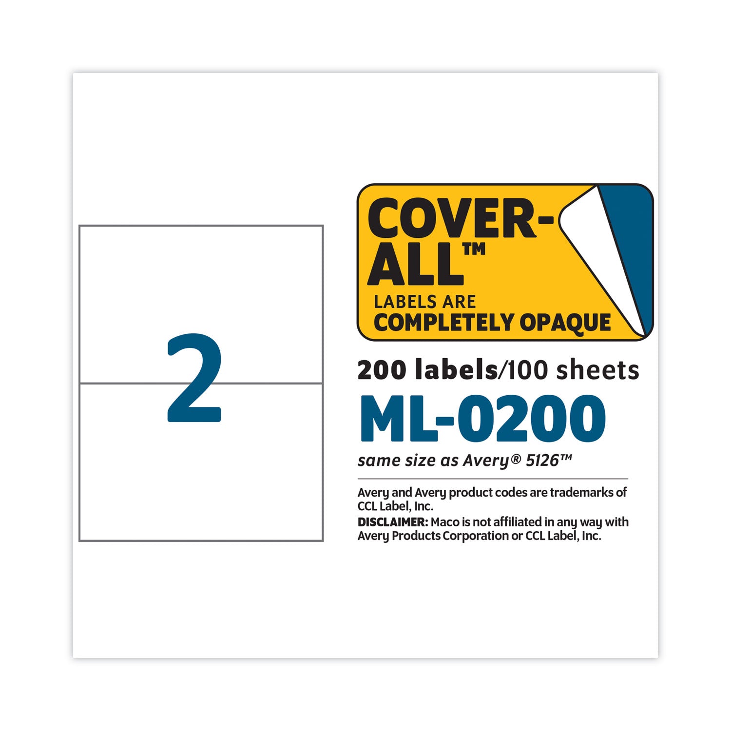 5 1/2" Width x 8 1/2" Length - Permanent Adhesive - Rectangle - Inkjet, Laser - White - Lignin-free - 2 / Sheet - 200 / Box