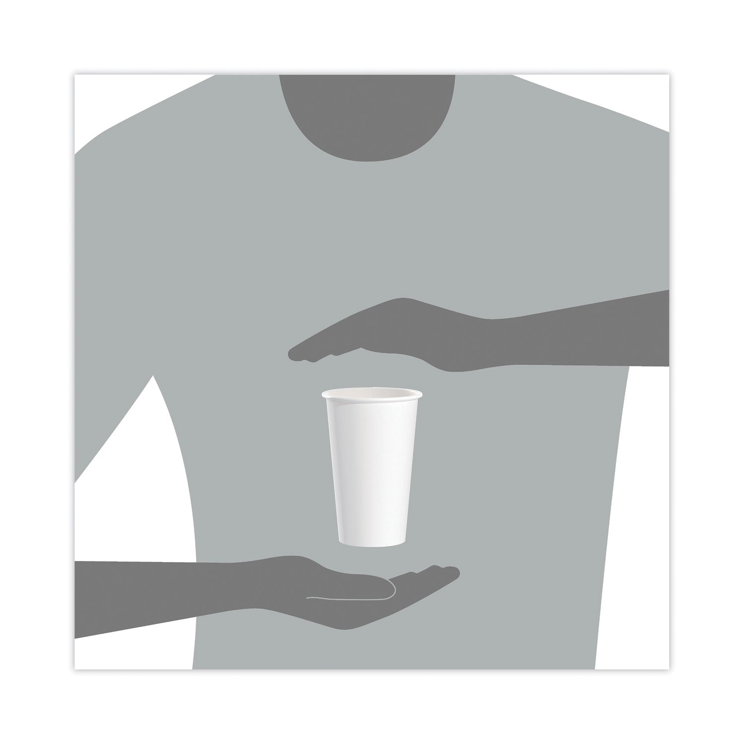 Single-Sided Poly Paper Hot Cups, 16 oz, White, 50/Sleeve, 20 Sleeves/Carton