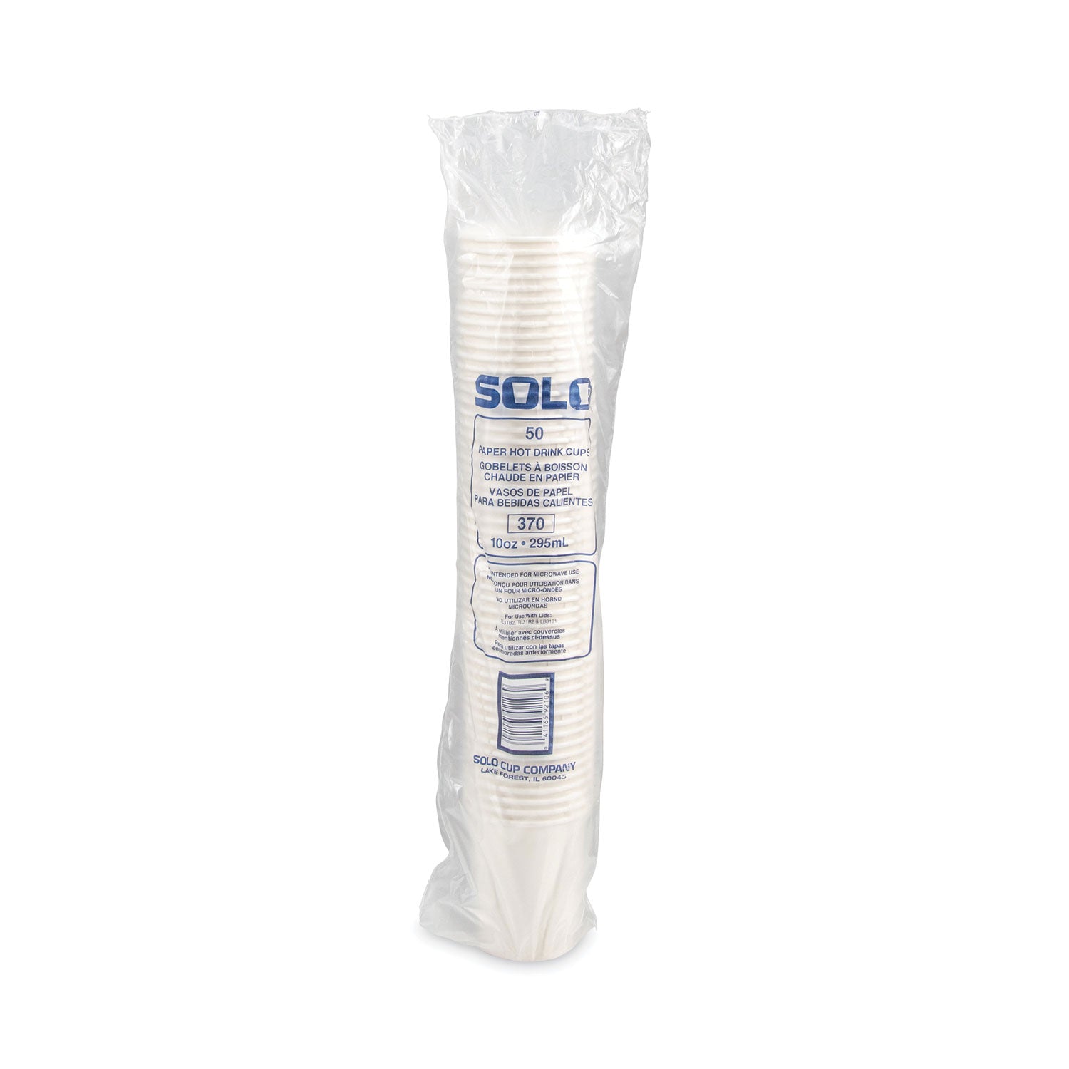 Single-Sided Poly Paper Hot Cups, 10 oz, White, 50/Sleeve, 20 Sleeves/Carton