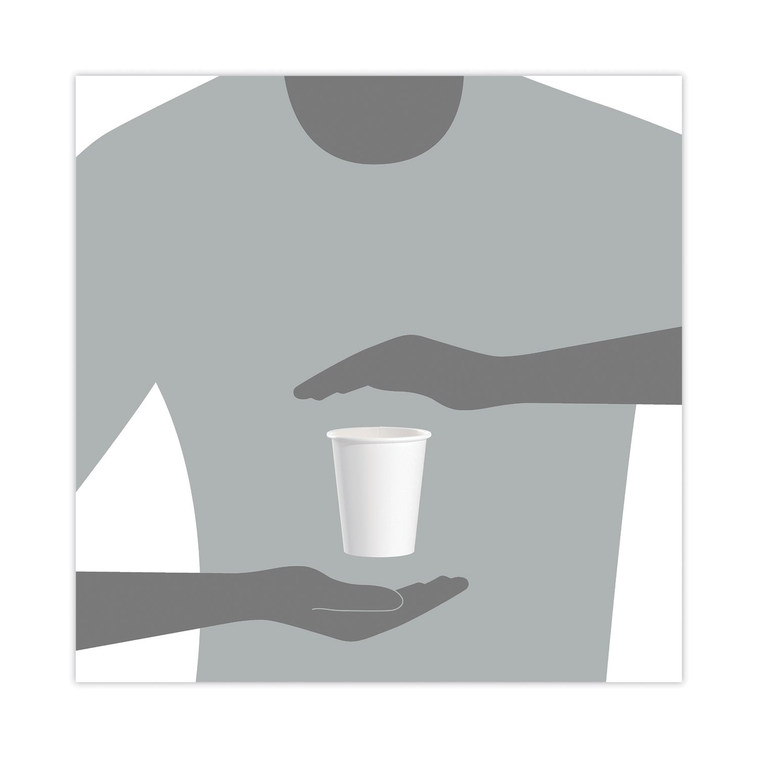 Single-Sided Poly Paper Hot Cups, 10 oz, White, 50/Sleeve, 20 Sleeves/Carton