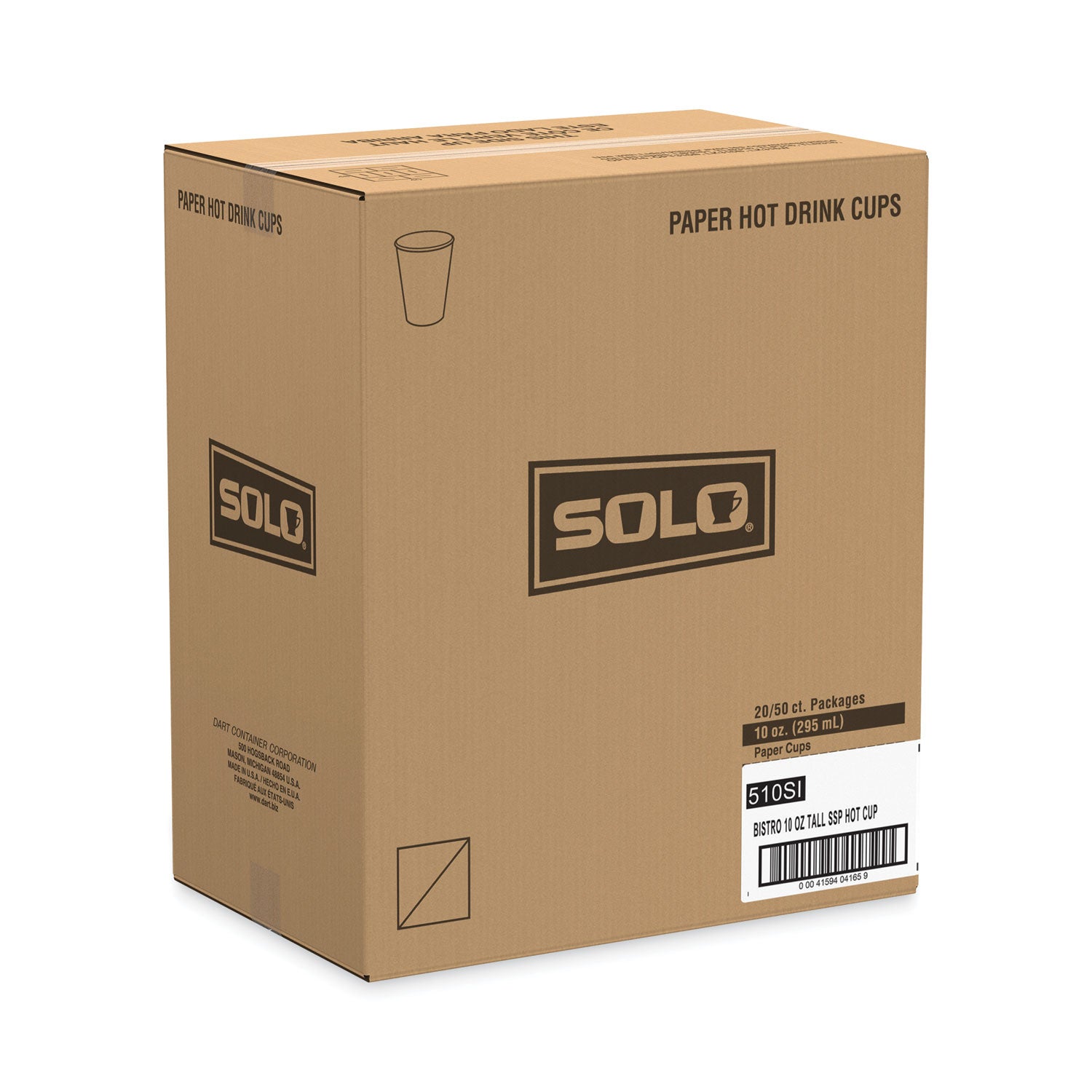 Paper Hot Drink Cups in Bistro Design, 3.54" Diameter x 3.61" h, 10 oz, Maroon, 1,000/Carton