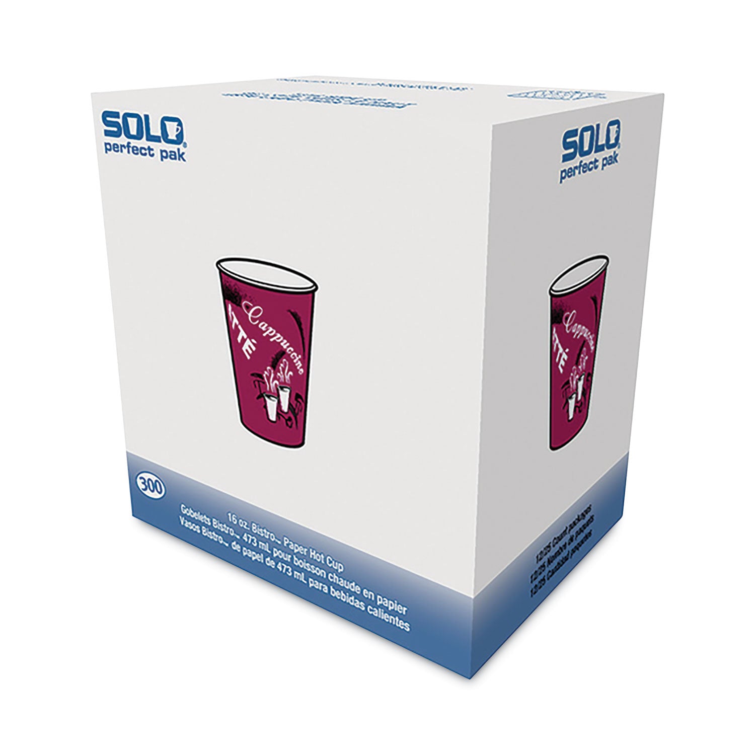 16 fl oz - Maroon - Poly Paper - Hot Drink, Coffee, Tea, Cocoa - 300 / Carton