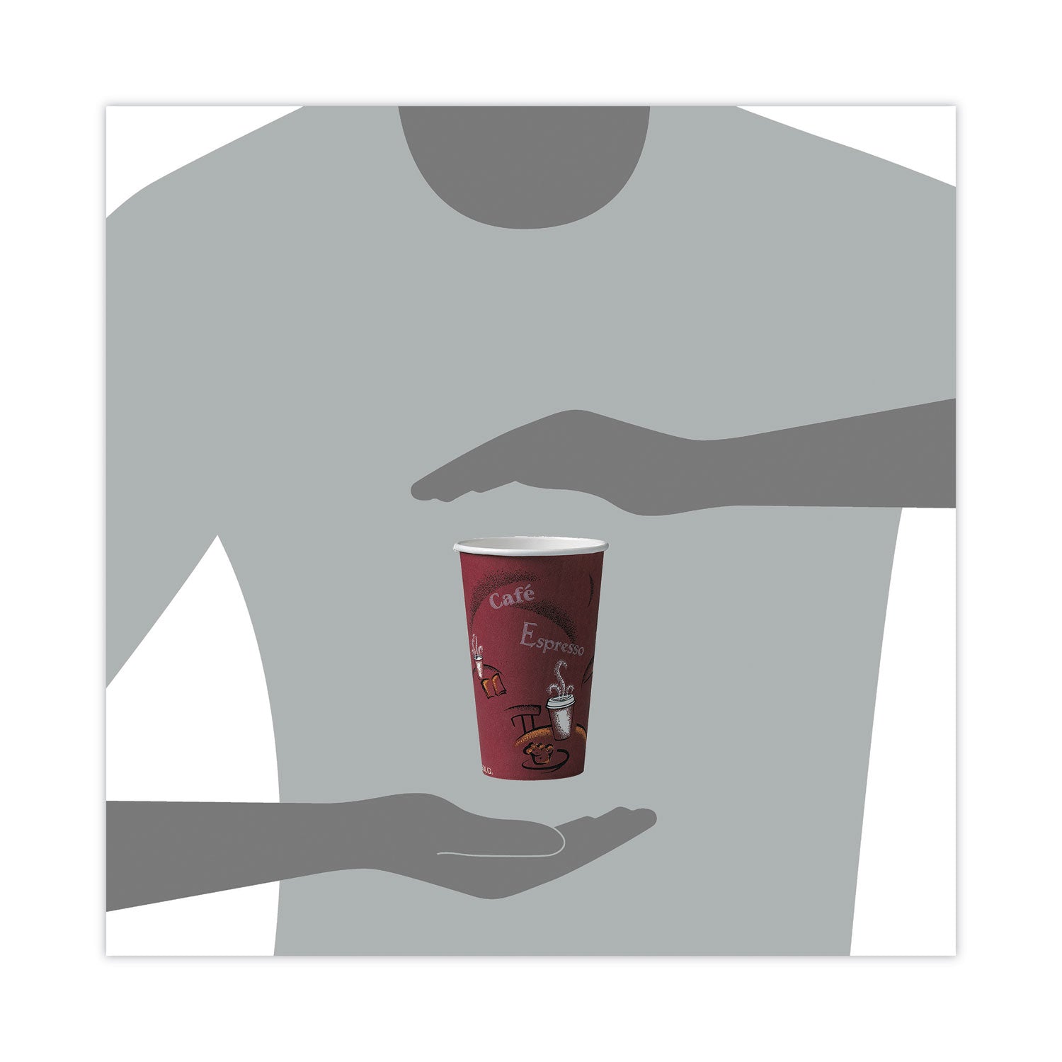 16 fl oz - Maroon - Poly Paper - Hot Drink, Coffee, Tea, Cocoa - 300 / Carton