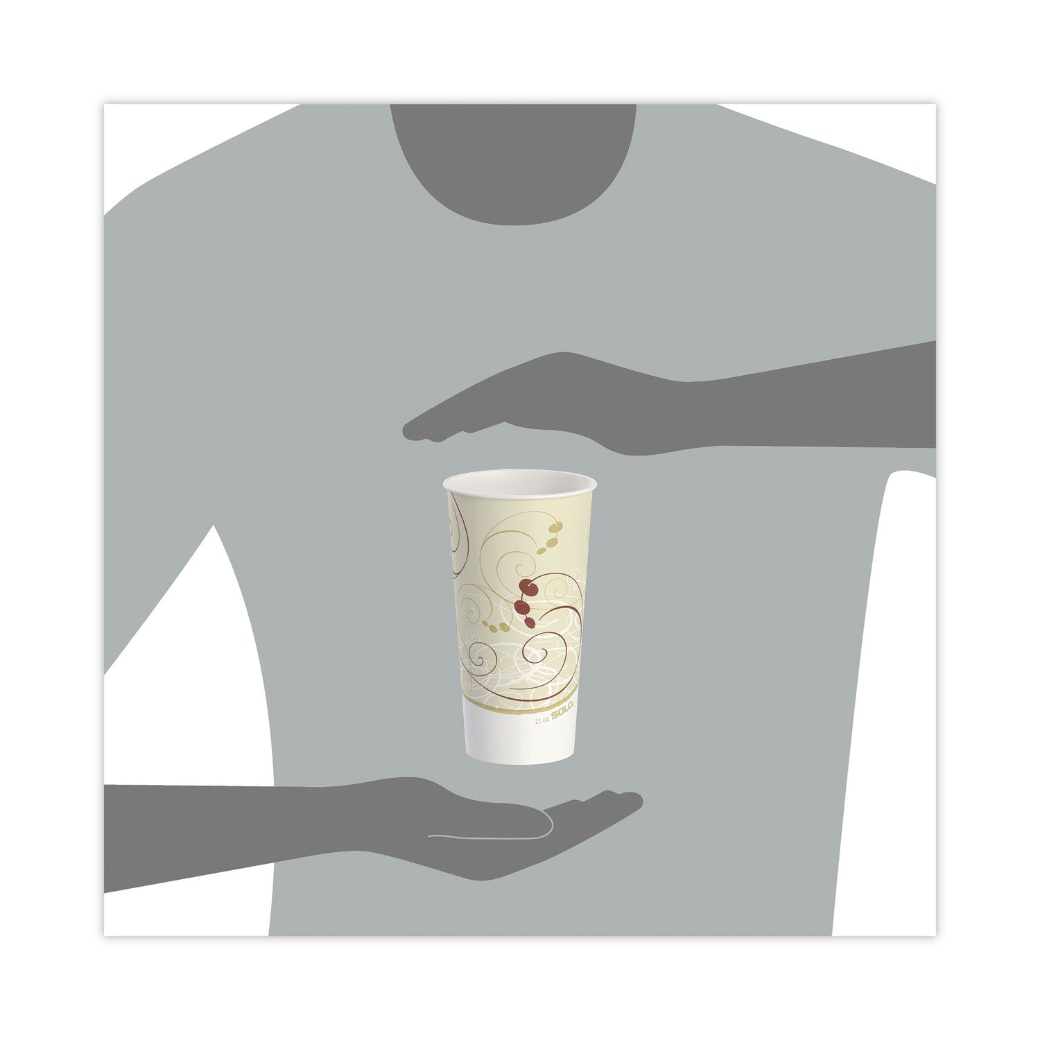 Double Sided Poly Paper Cold Cups, 21 oz, Symphony Design, 50/Pack, 20 Packs/Carton