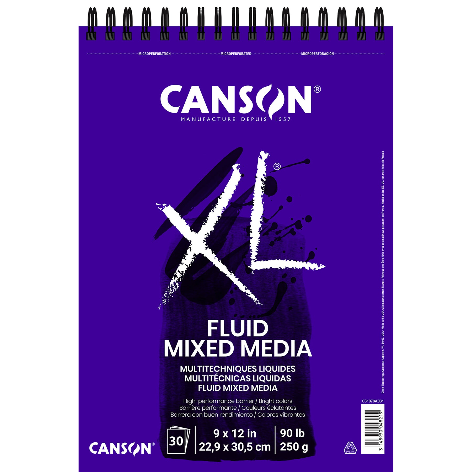 XL Series Mixed Media Pad, Top Wire Binding, 30 Sheet, 9x12 inch, 1 Count