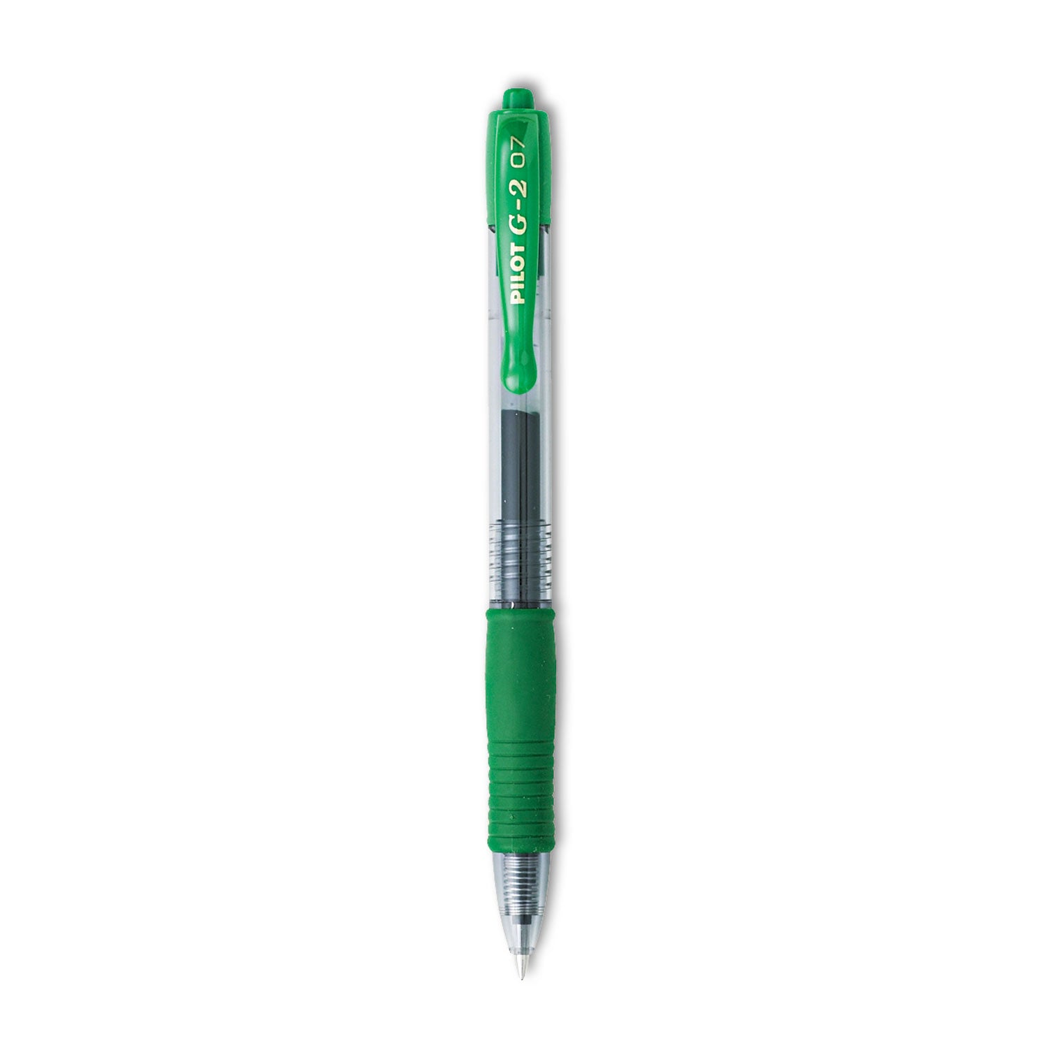 G2 Premium Gel Ink Retractable Pens - 0.7 mm Fine Pen Point - Refillable - Retractable - Green Ink - Gel-based - Clear Barrel - 1 Dozen