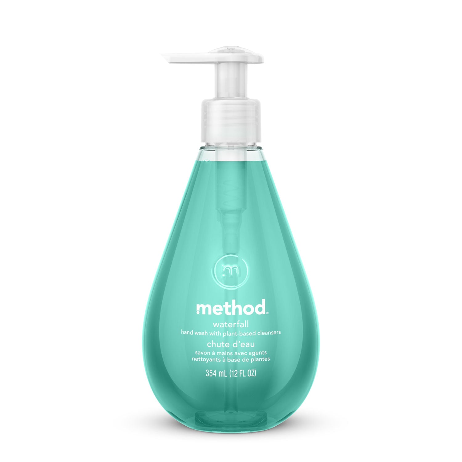 Method Gel Hand Soap - Waterfall Scent - 12 fl oz - Pump Bottle Dispenser - Hand - Aqua - Paraben-free, Phosphate-free, Triclosan-free - 1 Each