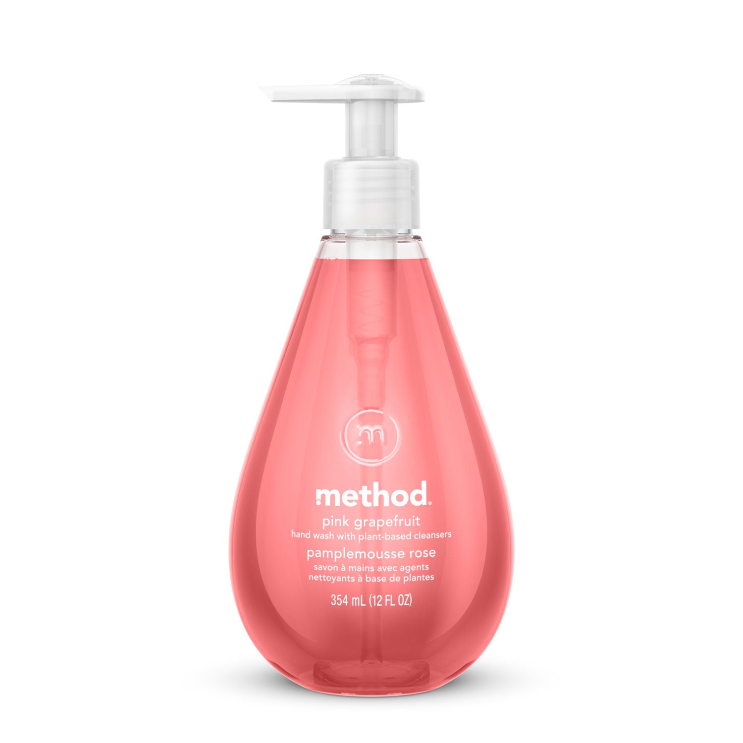 Method Gel Hand Soap, Pink Grapefruit Scent, 12 fl oz Pump Bottle, Triclosan-free, Non-toxic, 1 Each