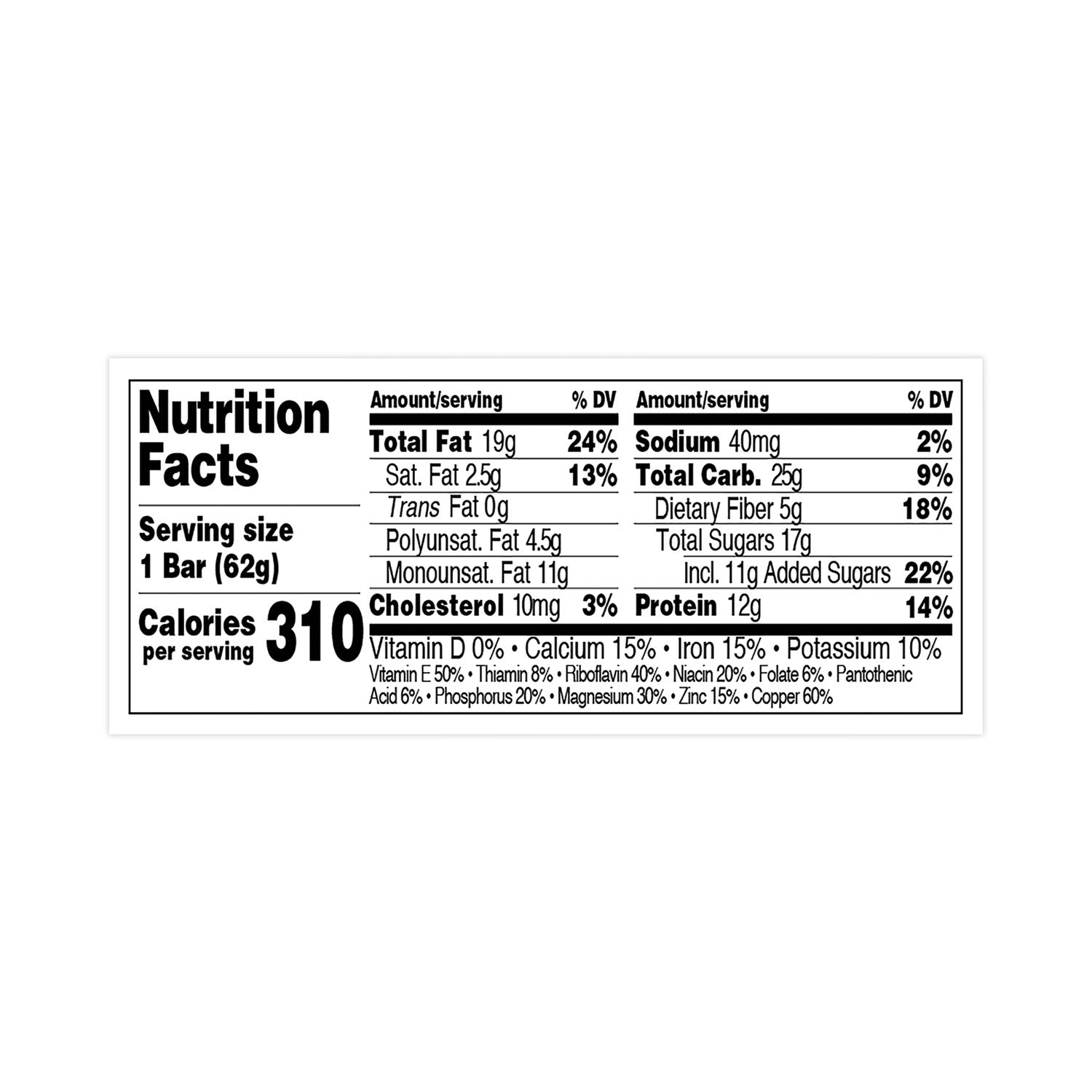 Refrigerated Protein Bar, Dark Chocolate Almond, 2.2 oz Bar, 16/Carton